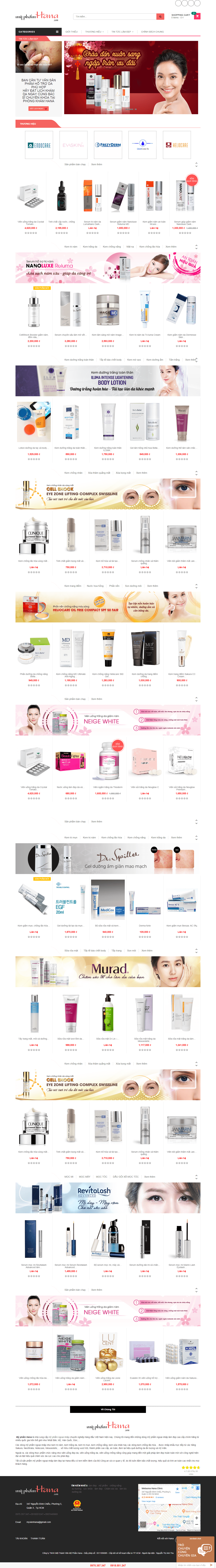 Thiết kế Web thực phẩm chức năng myphamhana.vn