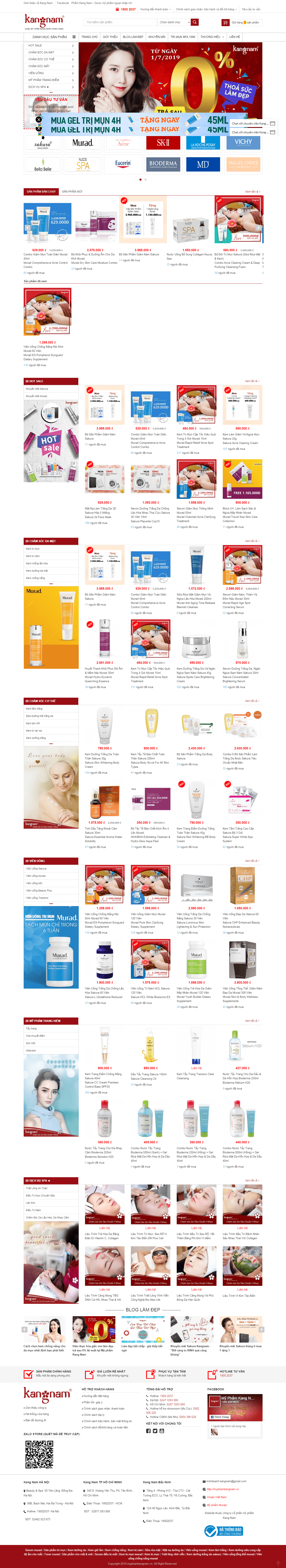 Thiết kế Web thực phẩm chức năng myphamkangnam.vn