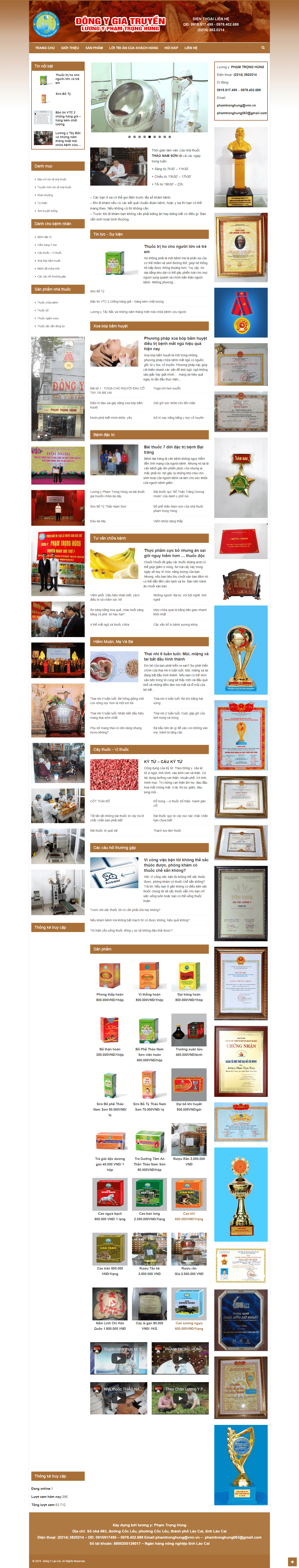 Thiết kế Web đông y dongylaocai.com.vn