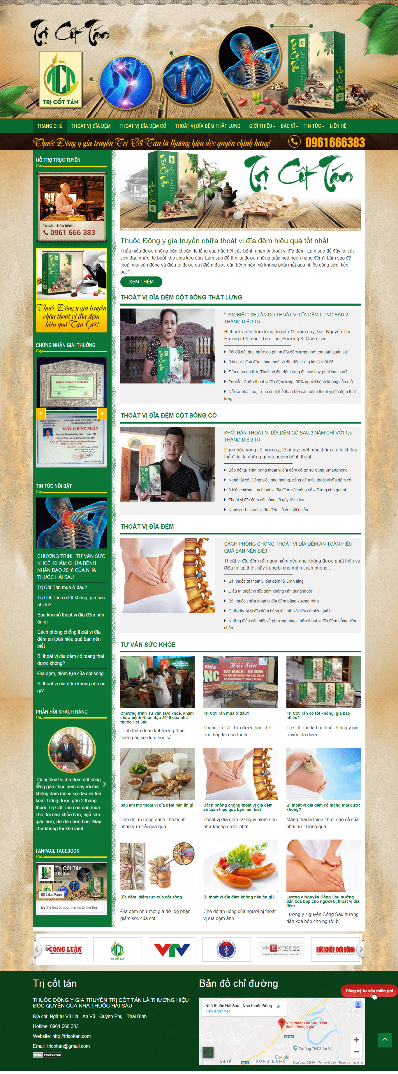 Thiết kế Web đông y tricottan.com