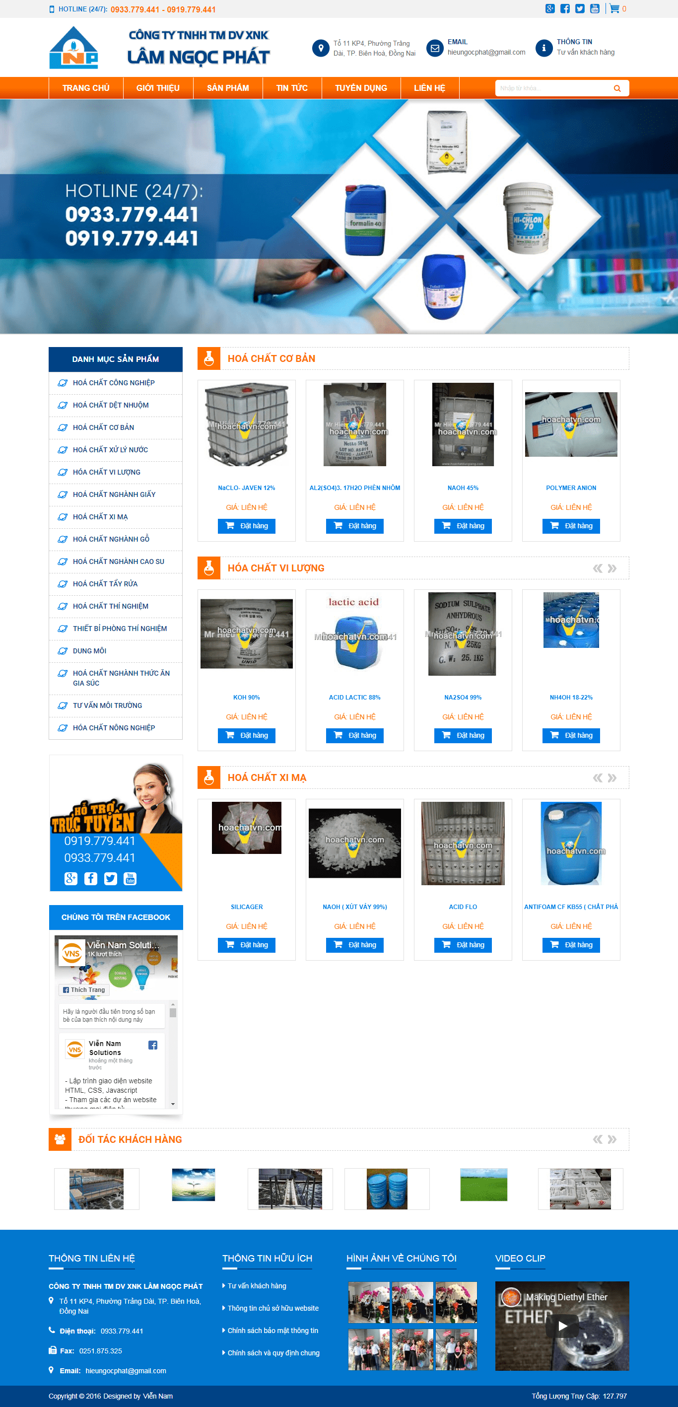 Thiết kế Web hóa chất hoachatvn.com
