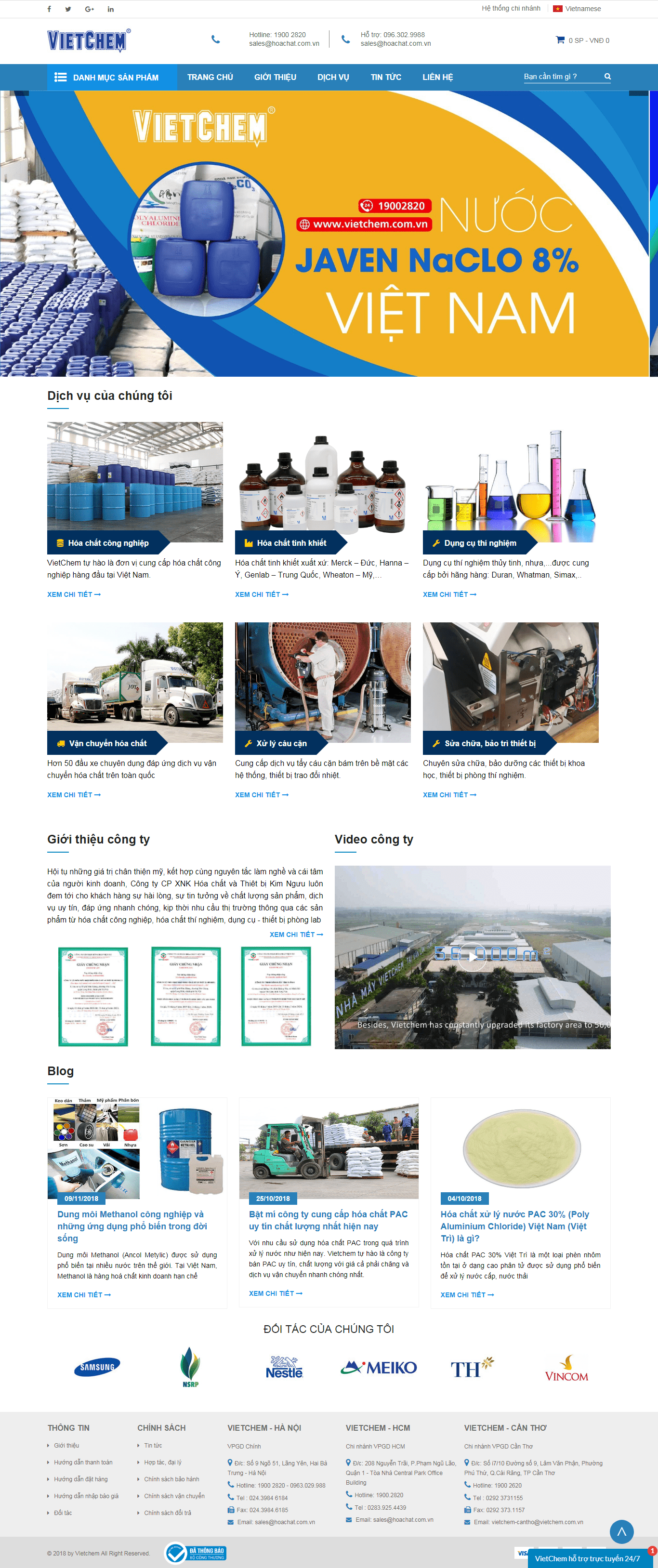 Thiết kế Web hóa chất vietchem.com.vn