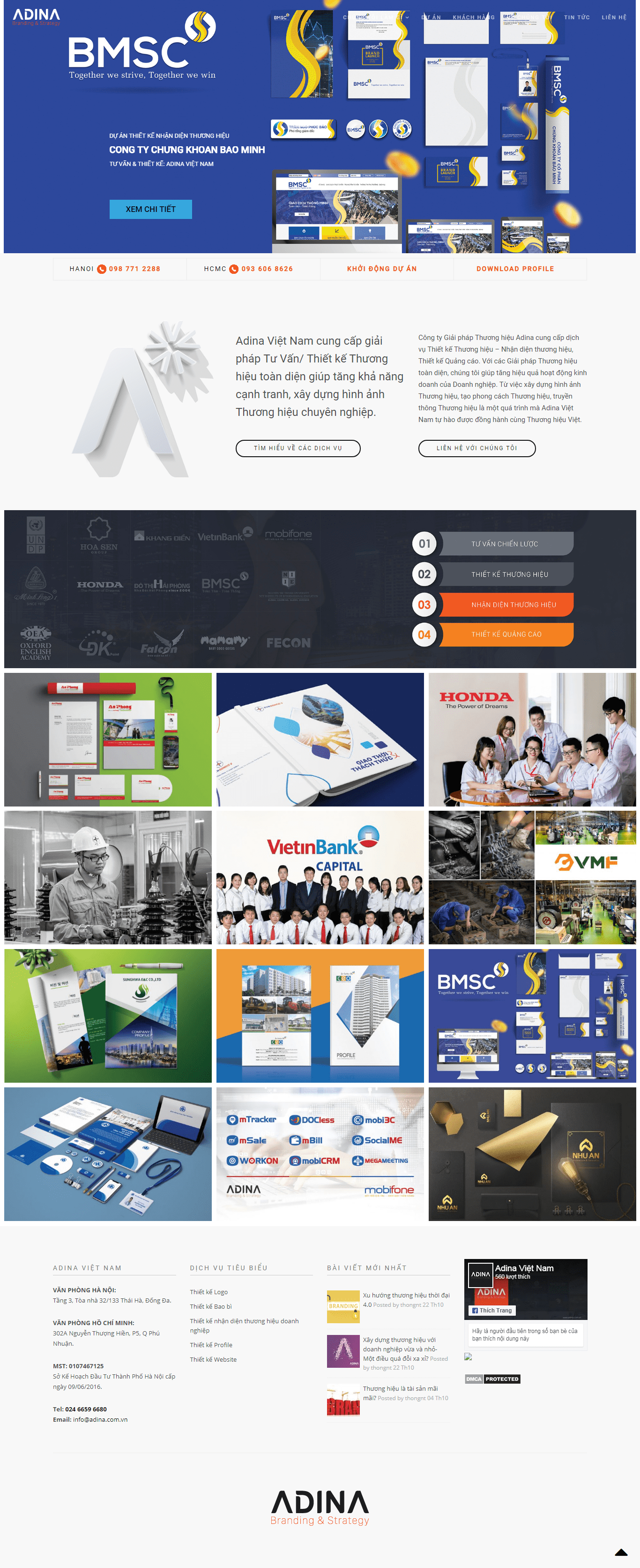 Thiết kế Web thương hiệu logo adina.com.vn