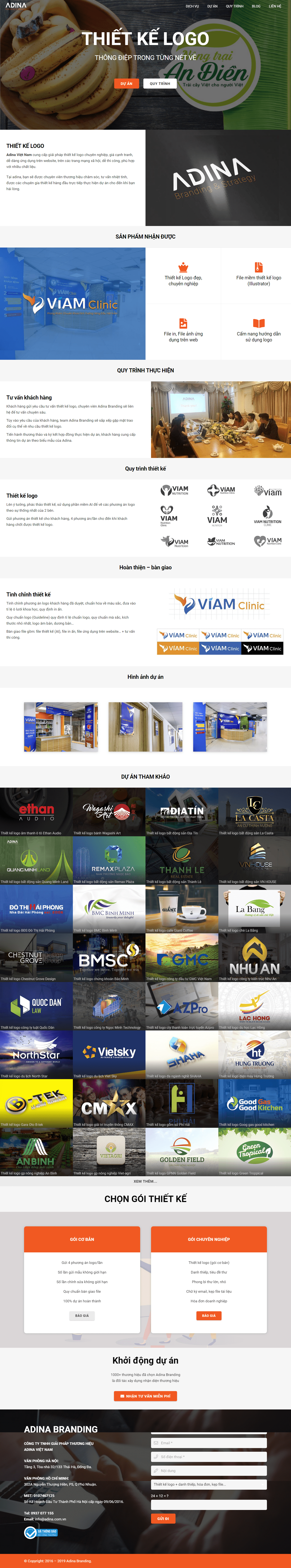 Thiết kế Web thương hiệu logo adina.vn