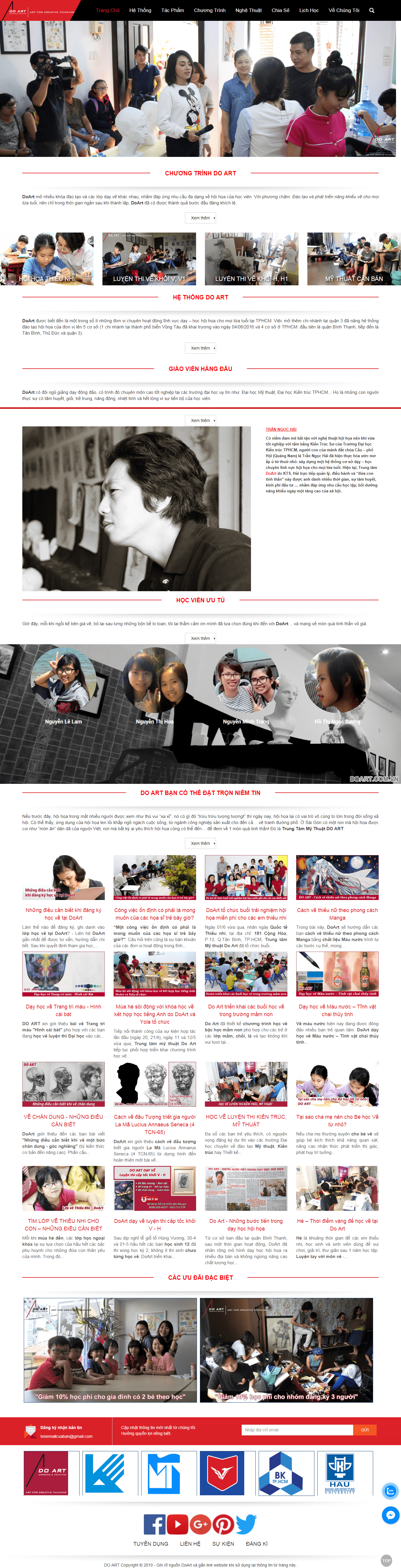 Thiết kế Web nghệ thuật mỹ thuật doart.com.vn