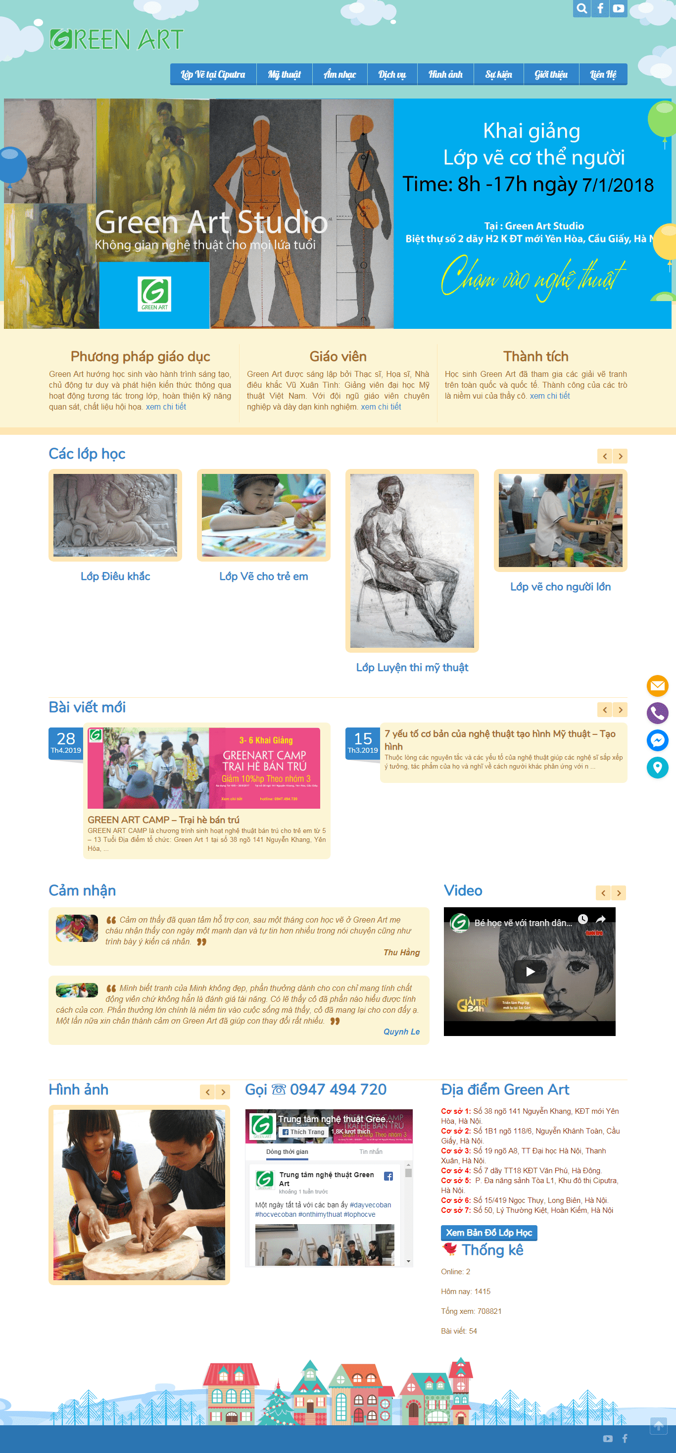 Thiết kế Web nghệ thuật mỹ thuật greenart.edu.vn