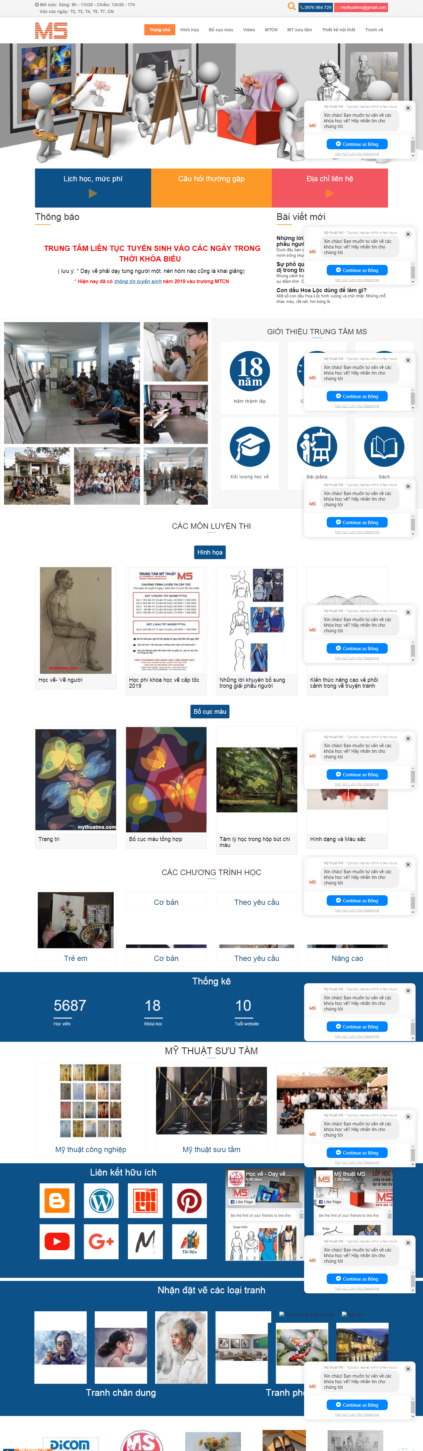 Thiết kế Web nghệ thuật mỹ thuật mythuatms.com