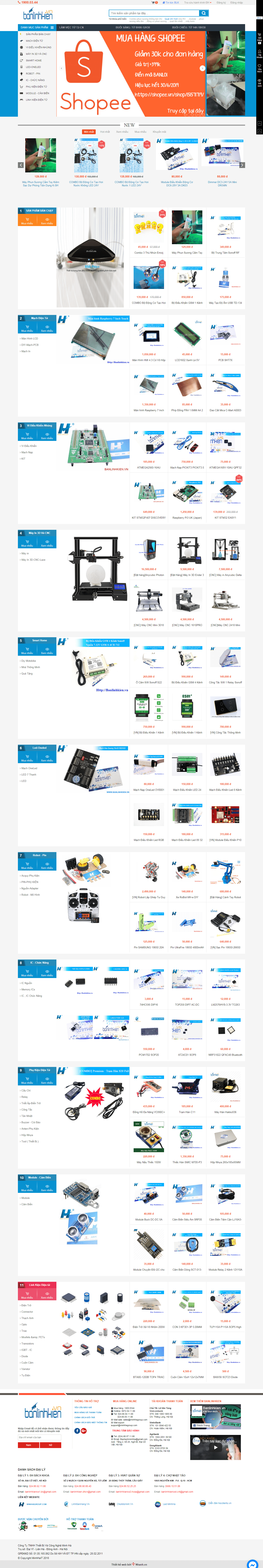 Thiết kế Web linh kiện điện tử banlinhkien.com