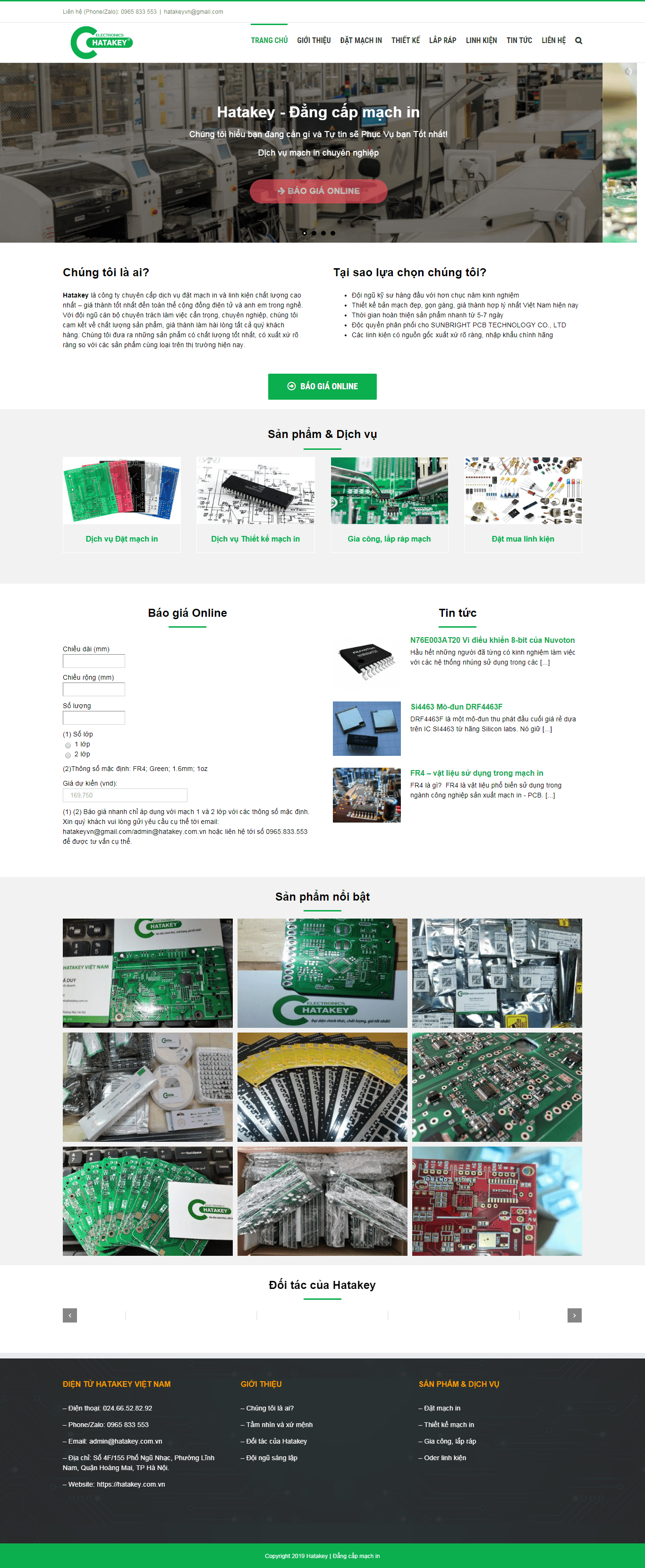 Thiết kế Web linh kiện điện tử hatakey.com.vn