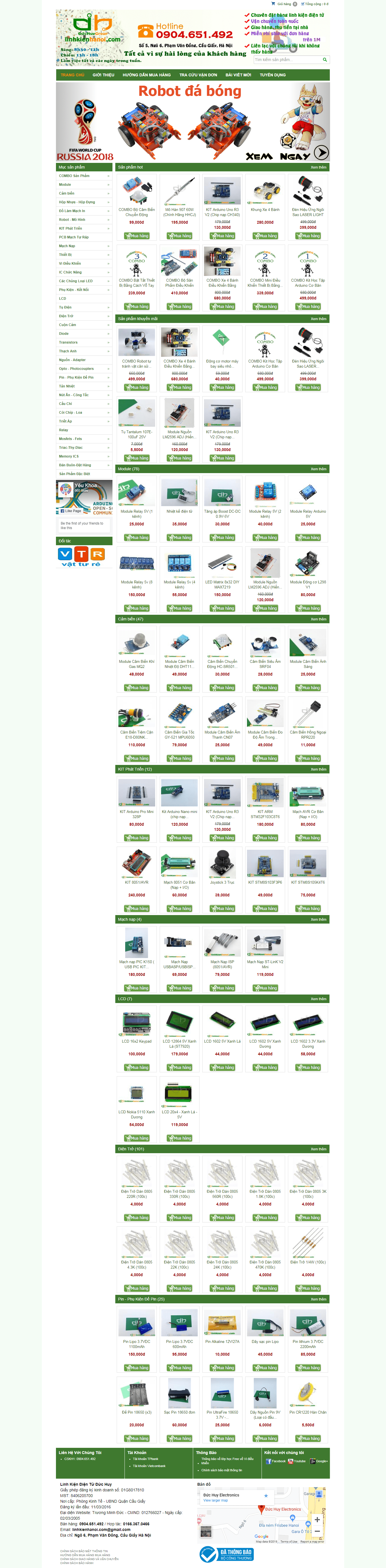 Thiết kế Web linh kiện điện tử linhkienhanoi.com