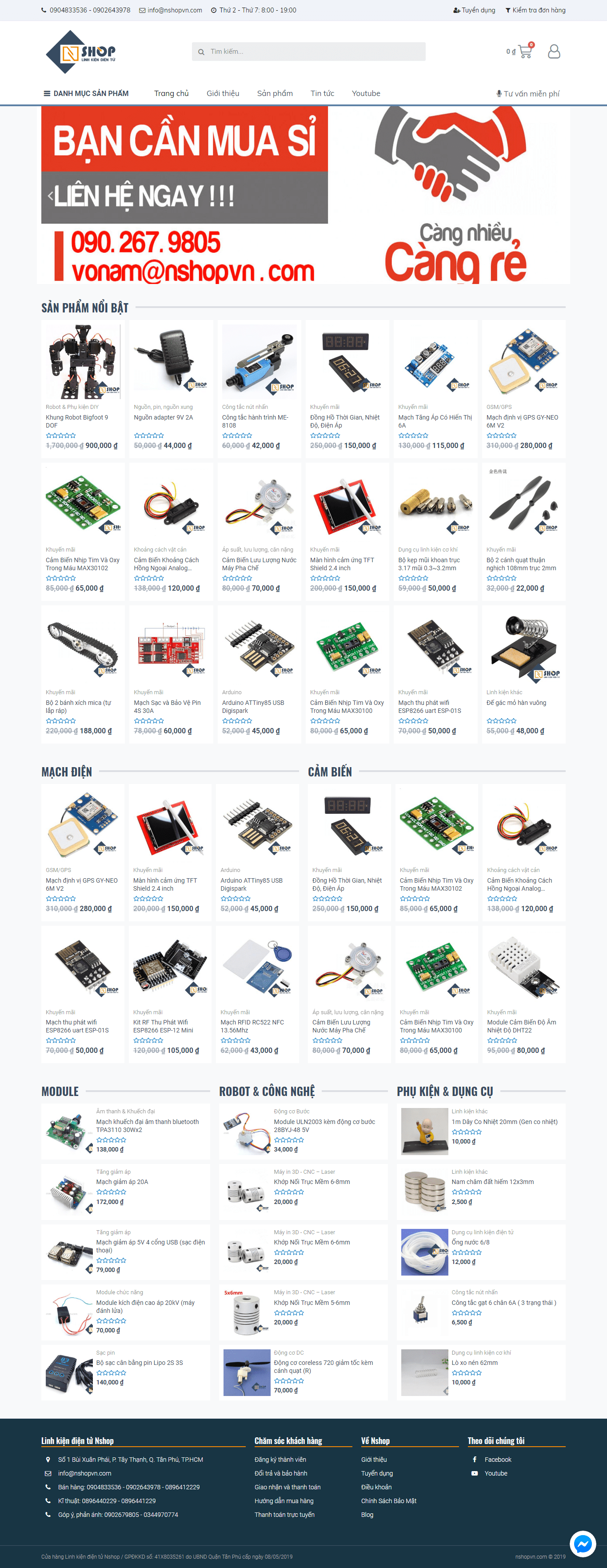 Thiết kế Web linh kiện điện tử nshopvn.com