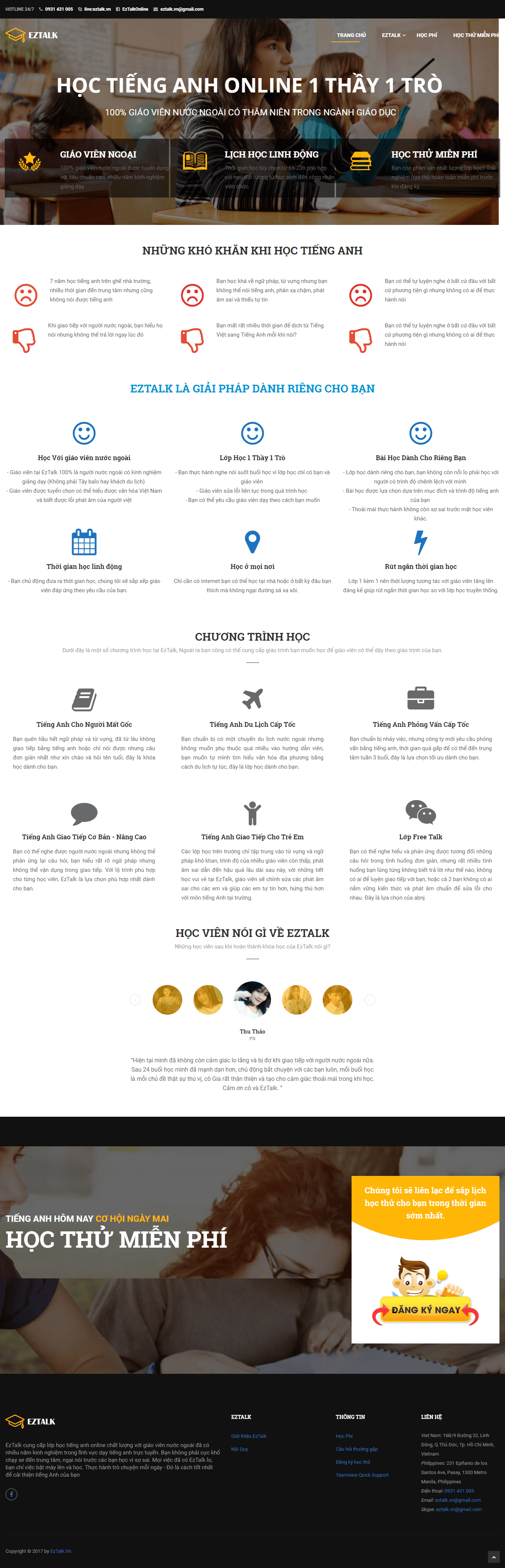 Thiết kế Web học trực tuyến eztalk.vn