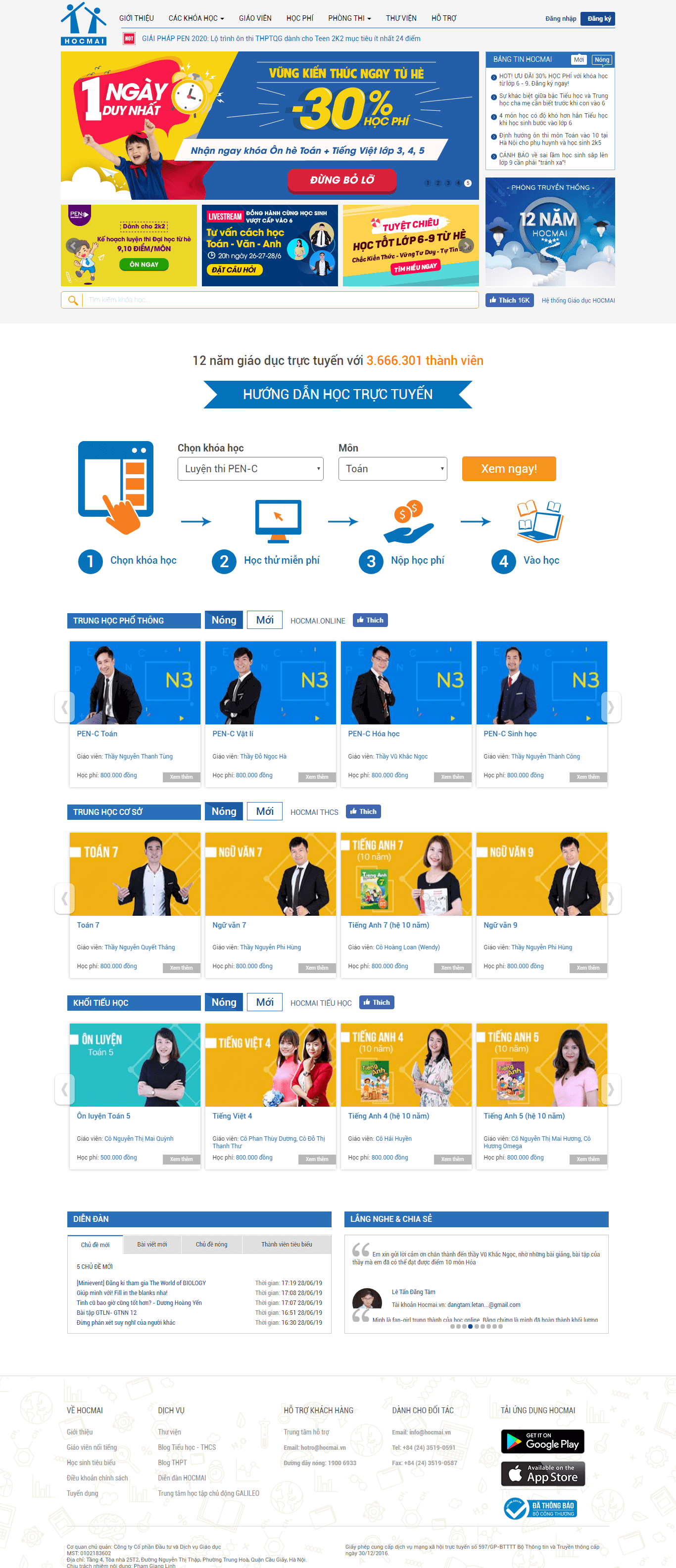 Thiết kế Web học trực tuyến hocmai.vn