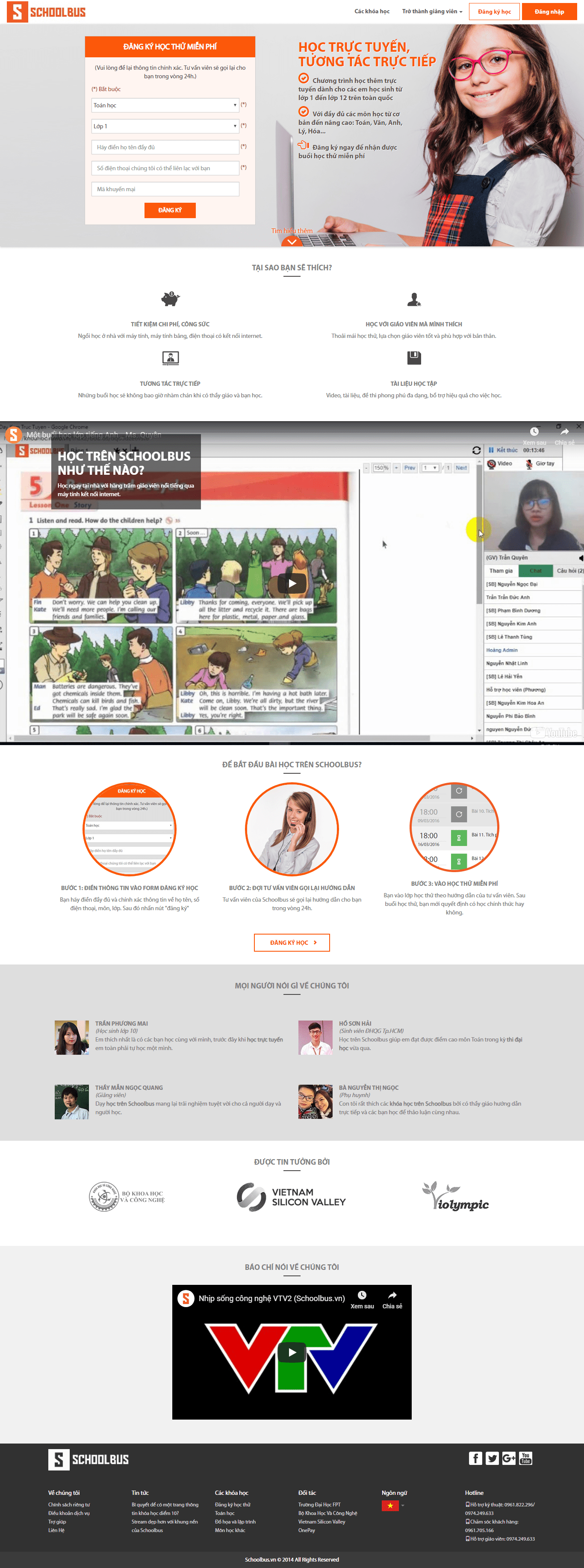 Thiết kế Web học trực tuyến schoolbus.vn