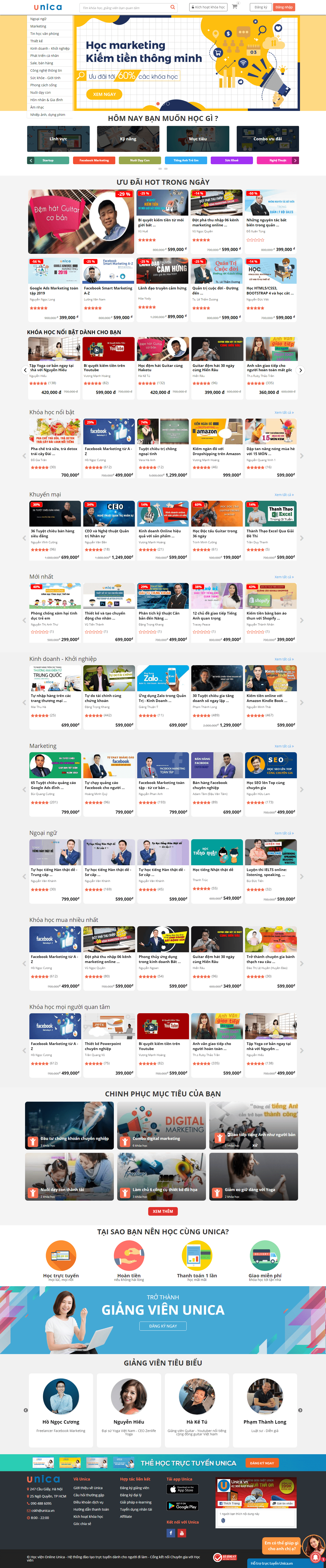 Thiết kế Web học trực tuyến unica.vn