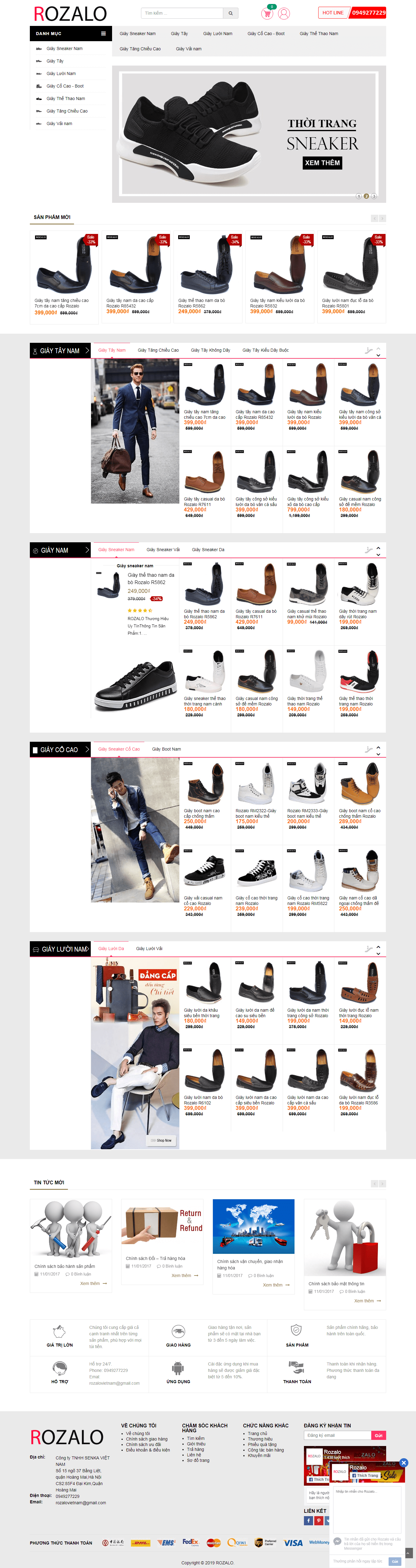 Thiết kế Web thương mại điện tử rozalo.com