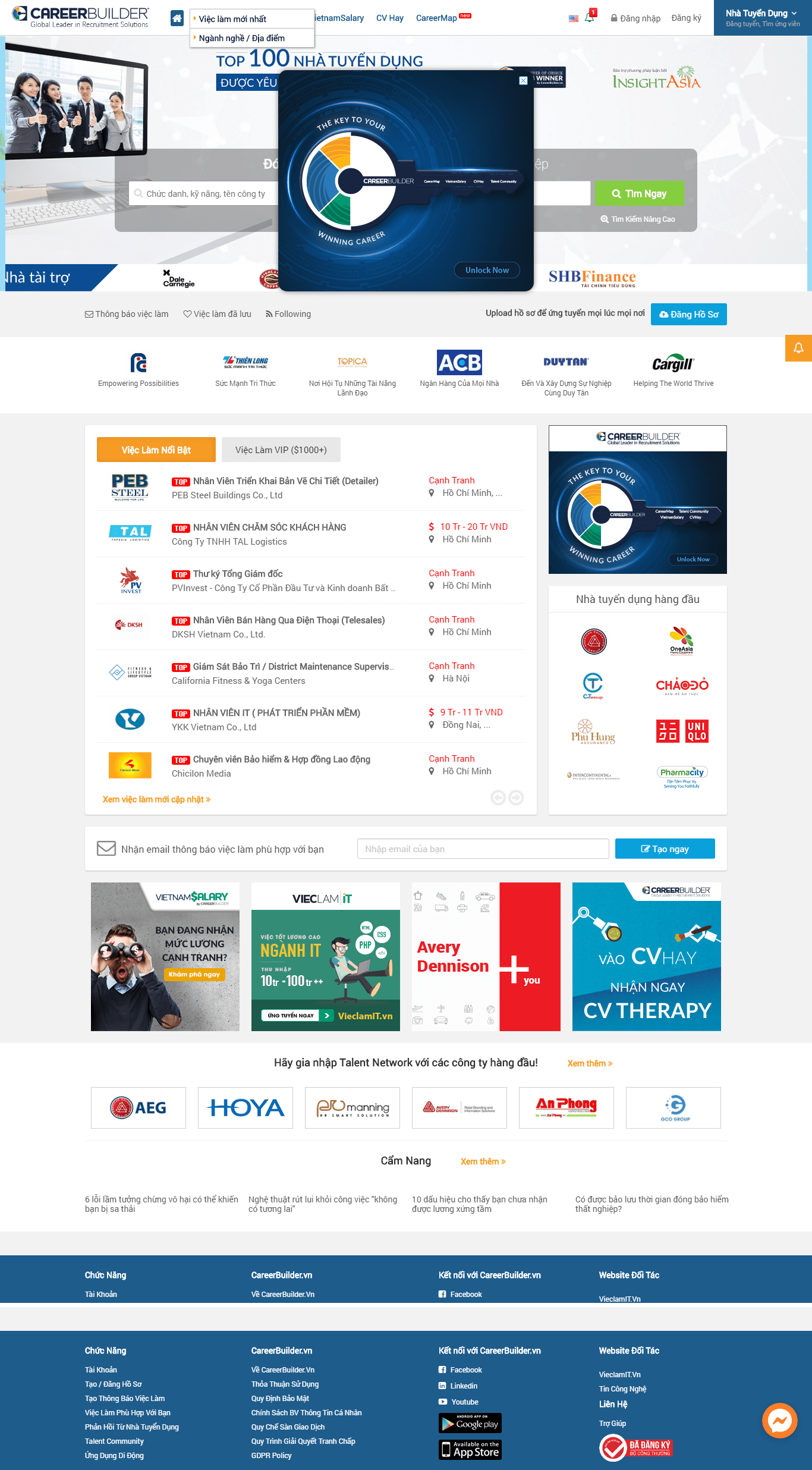 Thiết kế Web tuyển dụng careerbuilder.vn