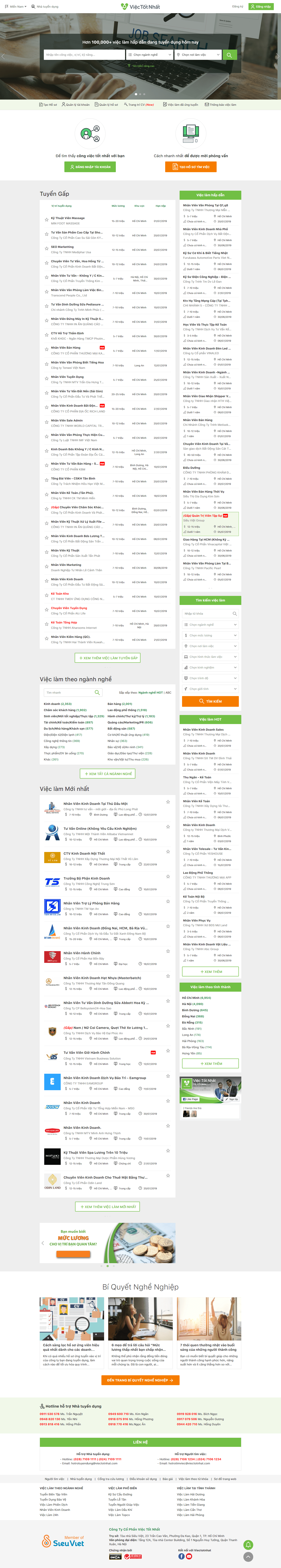 Thiết kế Web tuyển dụng viectotnhat.com