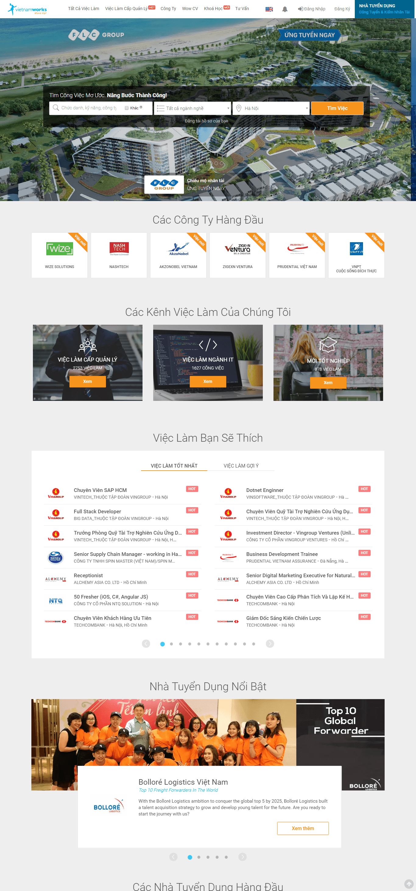 Thiết kế Web tuyển dụng vietnamworks.com