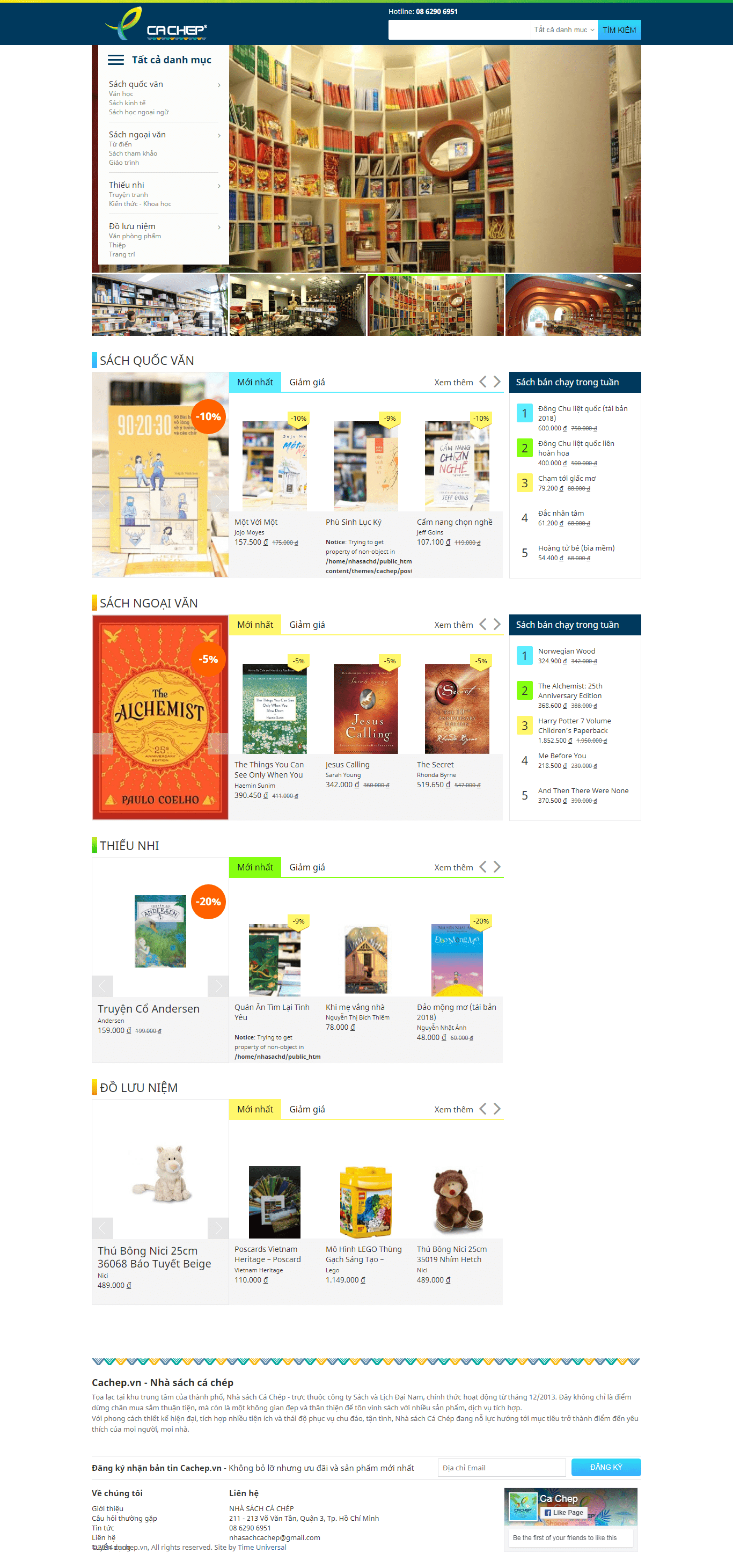 Thiết kế Web nhà sách cachep.vn