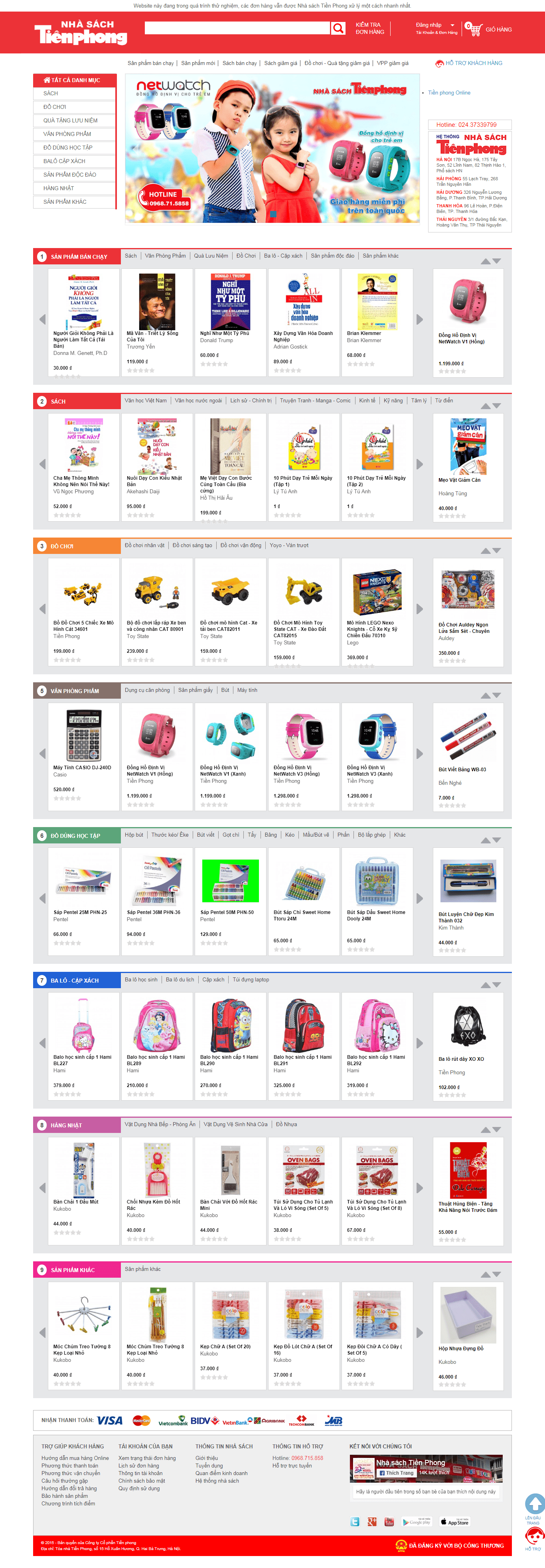 Thiết kế Web nhà sách nhasachtienphong.com.vn