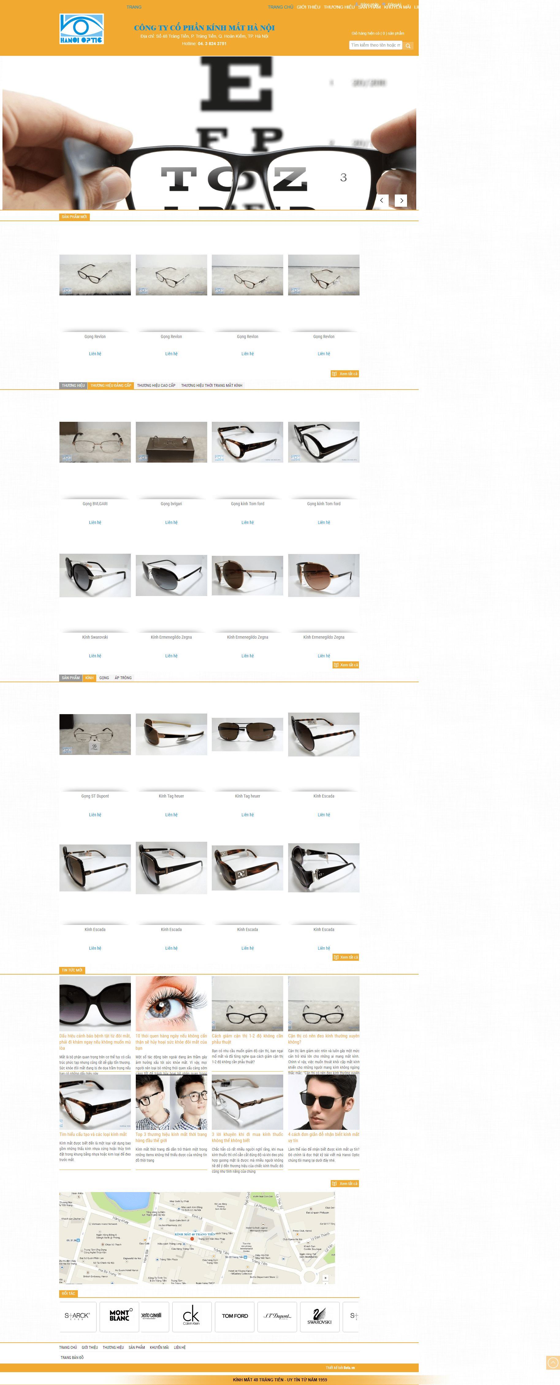 Thiết kế Web mắt kính hanoioptic.vn