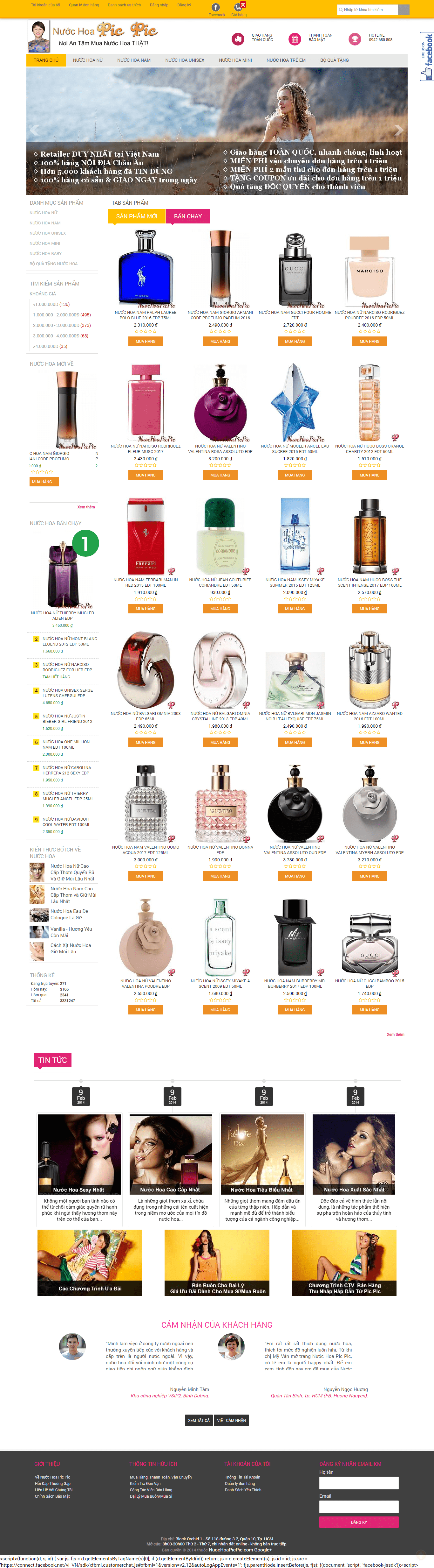 Thiết kế Web nước hoa nuochoapicpic.com