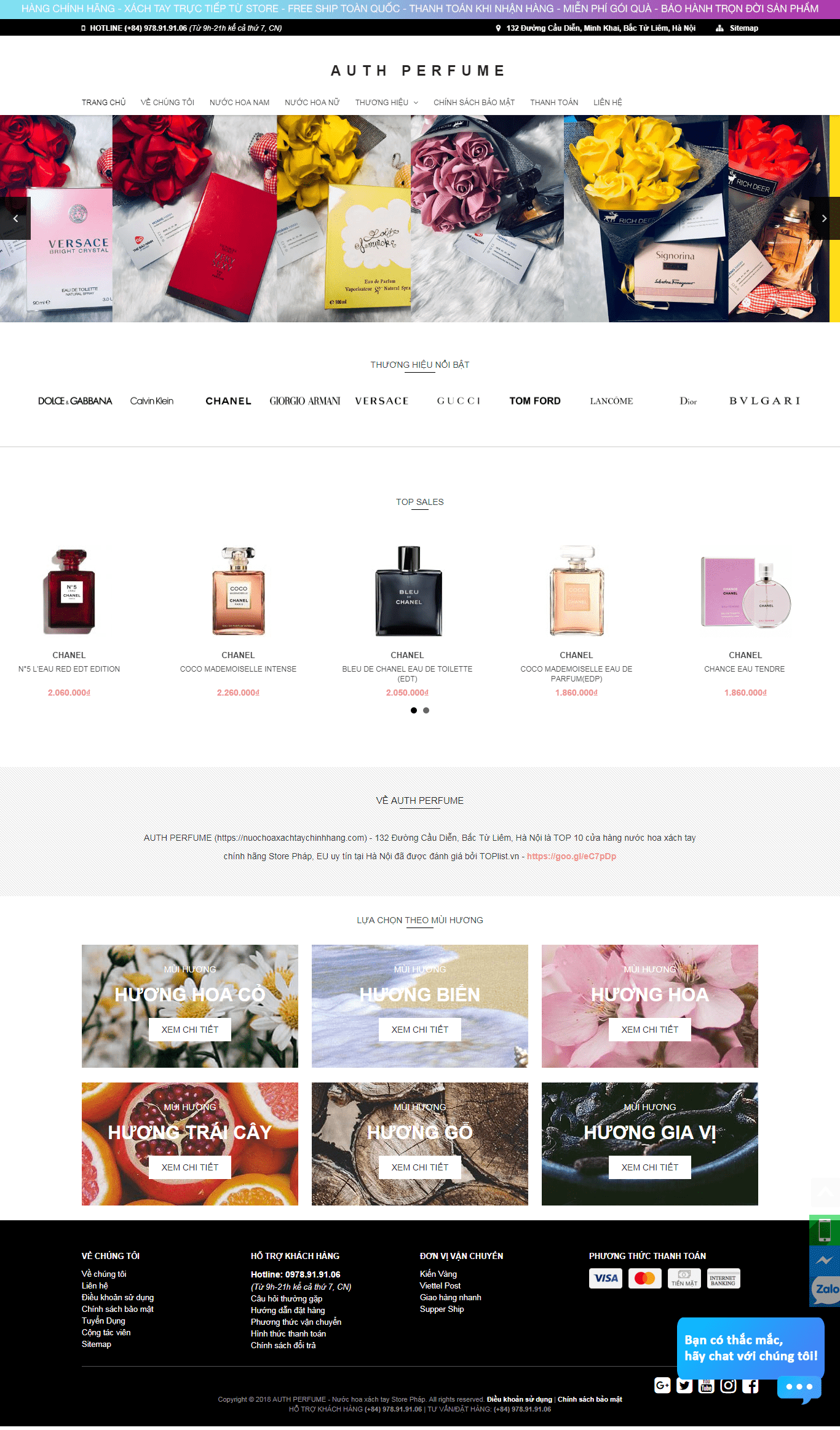 Thiết kế Web nước hoa nuochoaxachtaychinhhang.com