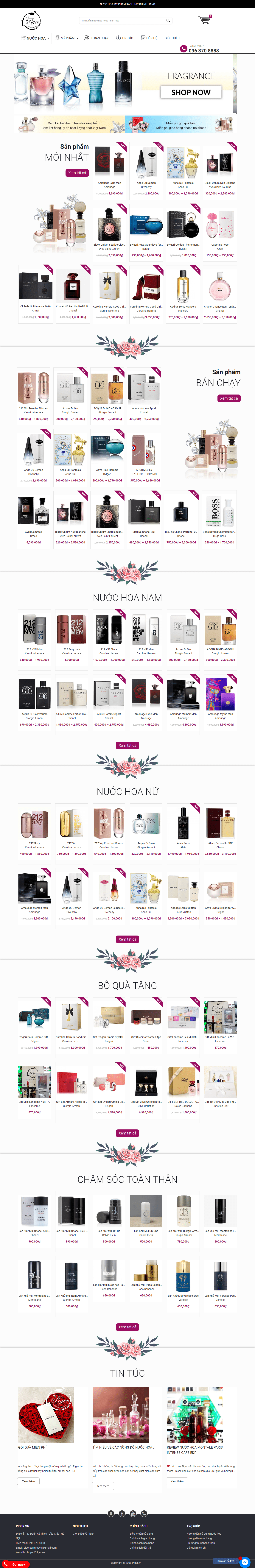 Thiết kế Web nước hoa piger.vn