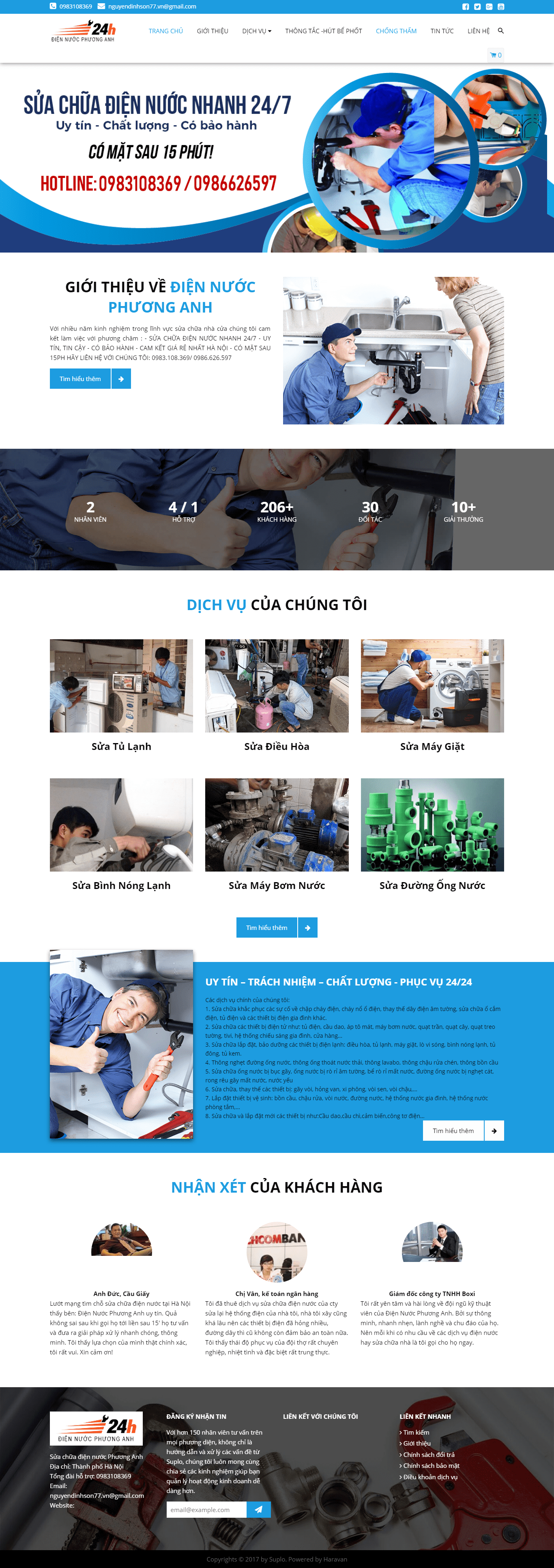 Thiết kế Web điện dân dụng diennuochanoi24h.net