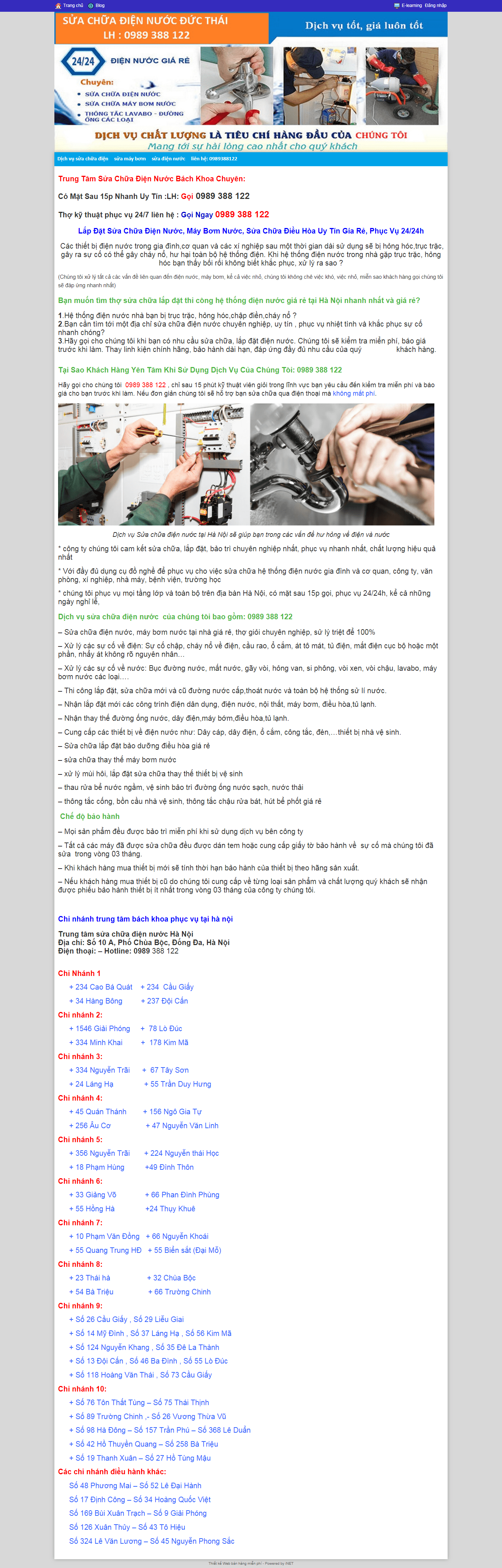 Thiết kế Web điện dân dụng suadiennuocgiare.tin.vn