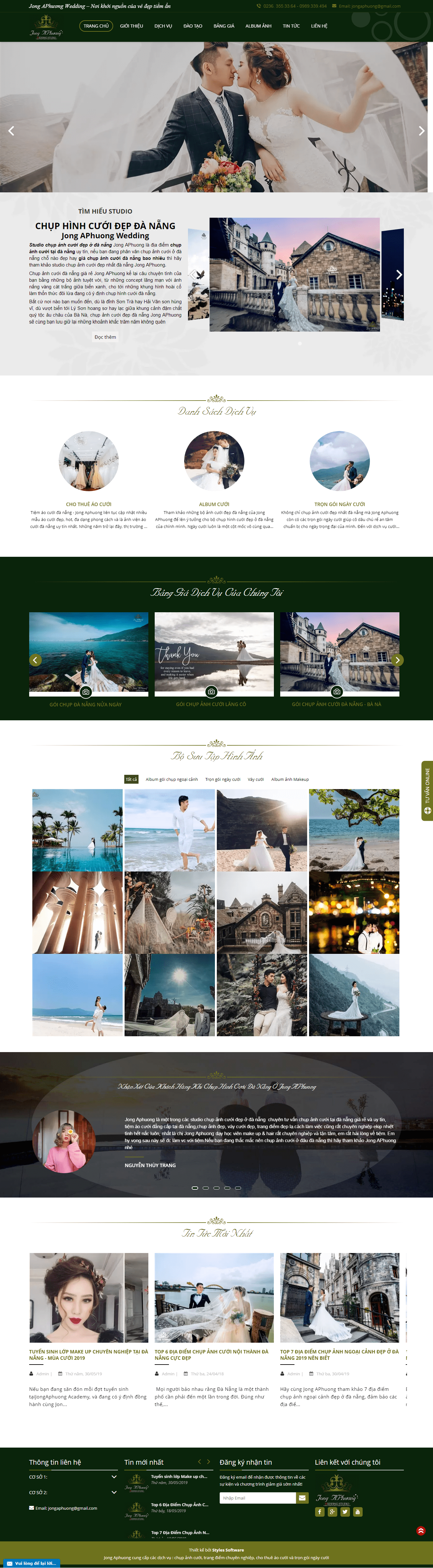 Thiết kế Web chụp ảnh cưới jongaphuongwedding.com
