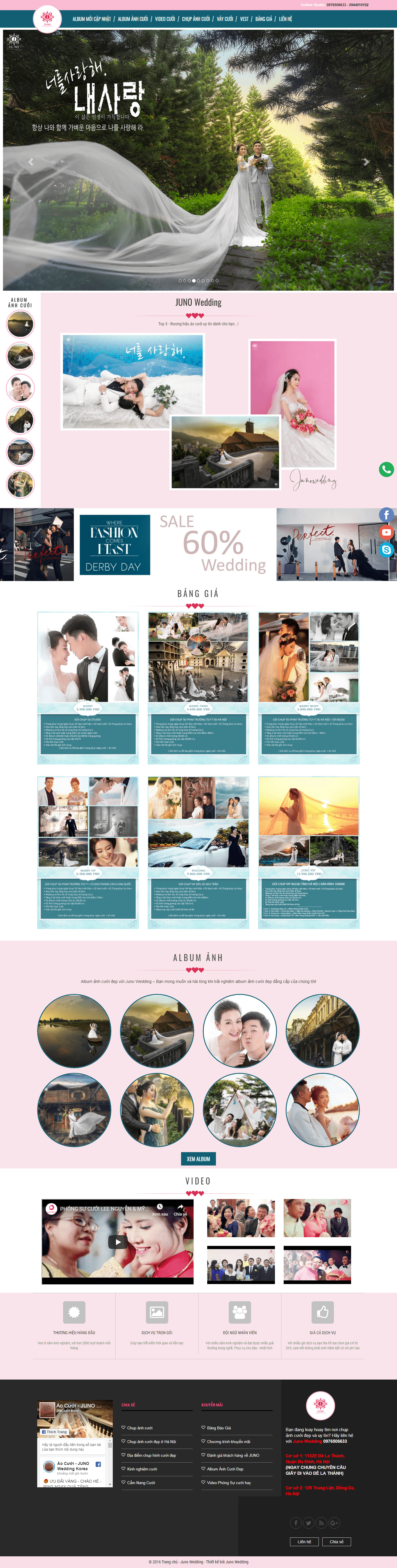 Thiết kế Web chụp ảnh cưới junowedding.net