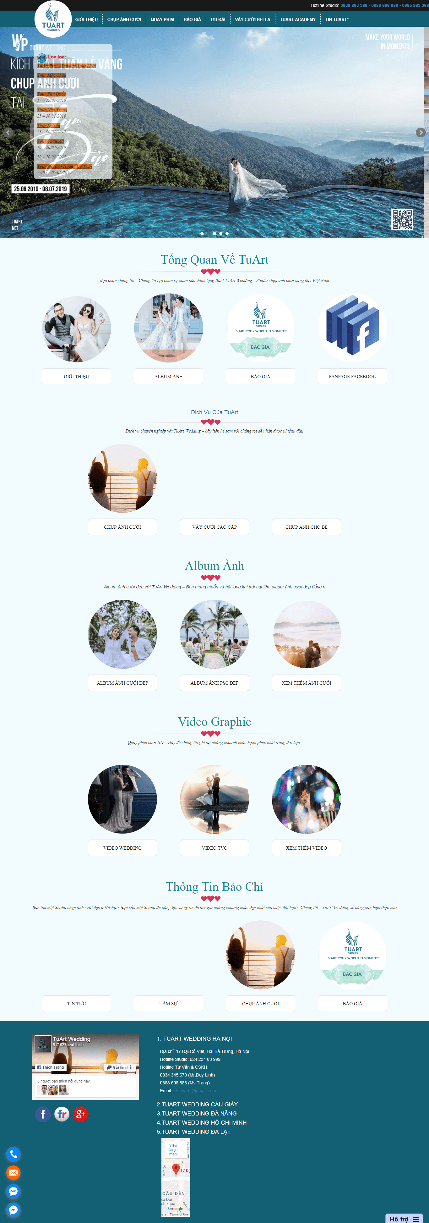 Thiết kế Web chụp ảnh cưới tuarts.net