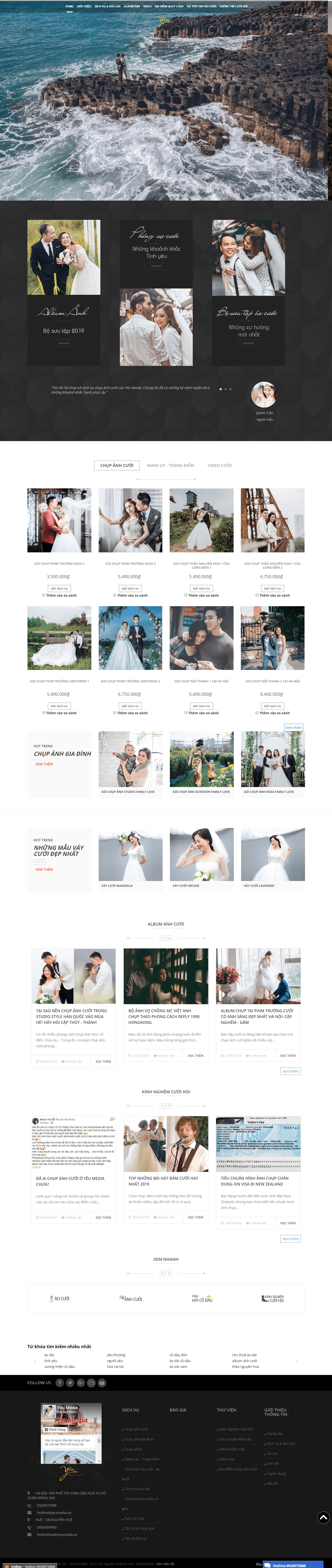 Thiết kế Web chụp ảnh cưới yeumedia.vn