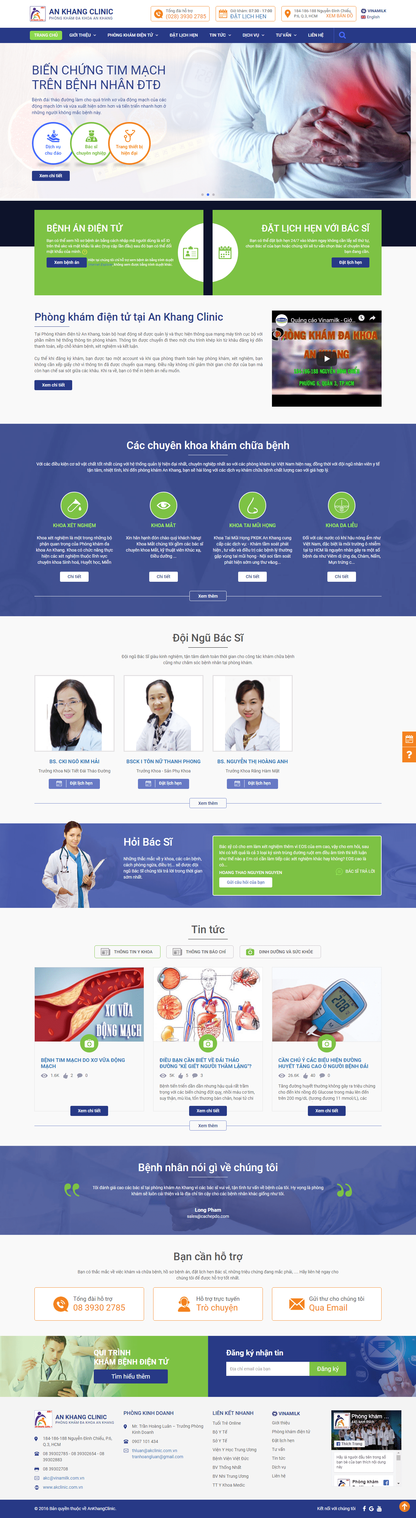 Thiết kế Web phòng khám akclinic.com.vn