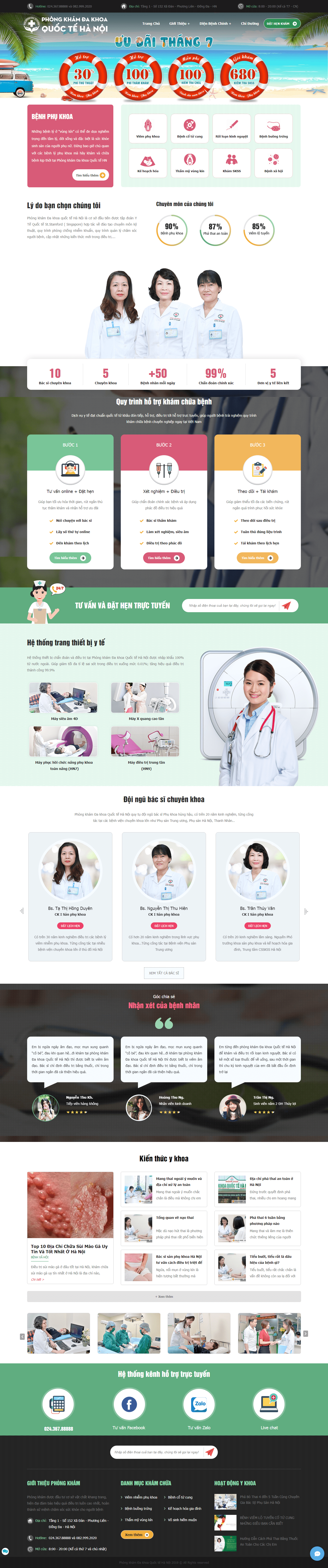 Thiết kế Web phòng khám chuaphukhoahn.com