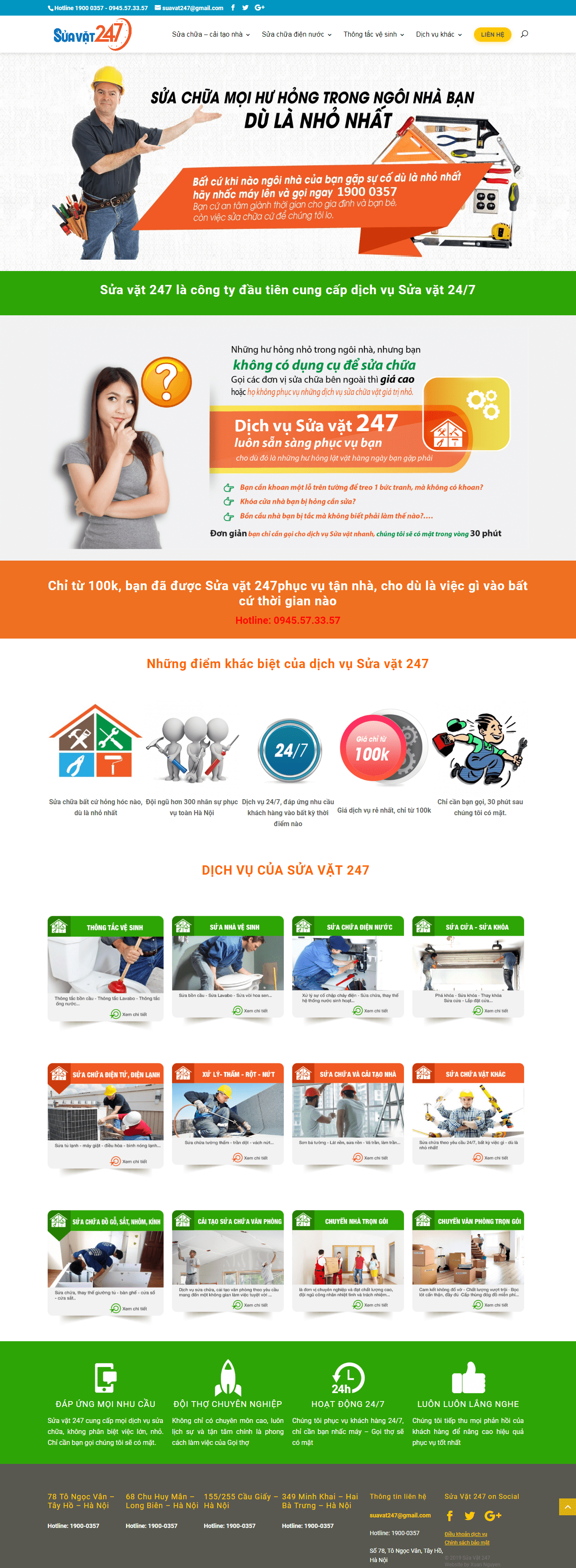 Thiết kế Web sửa nhà trọn gói suavat247.com