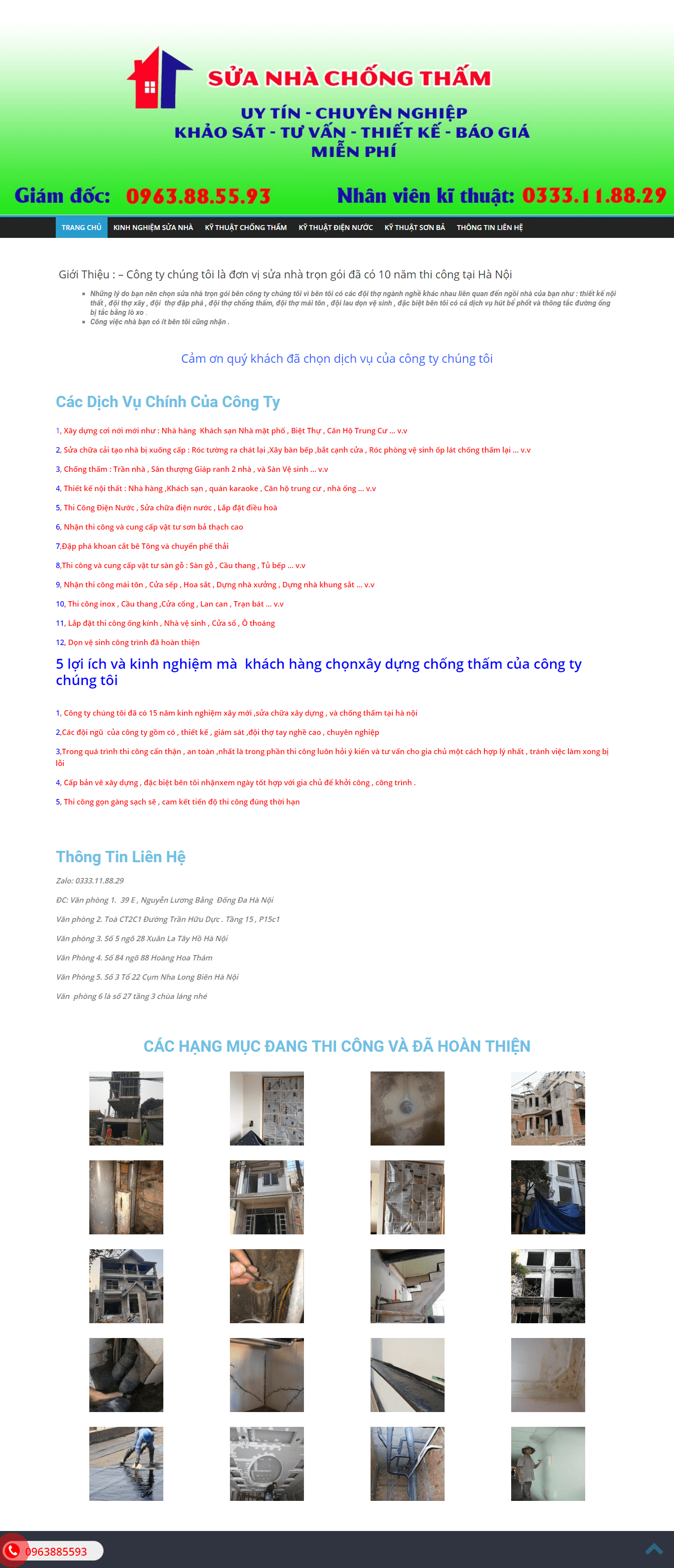 Thiết kế Web sửa nhà trọn gói xaydungchongtham.info