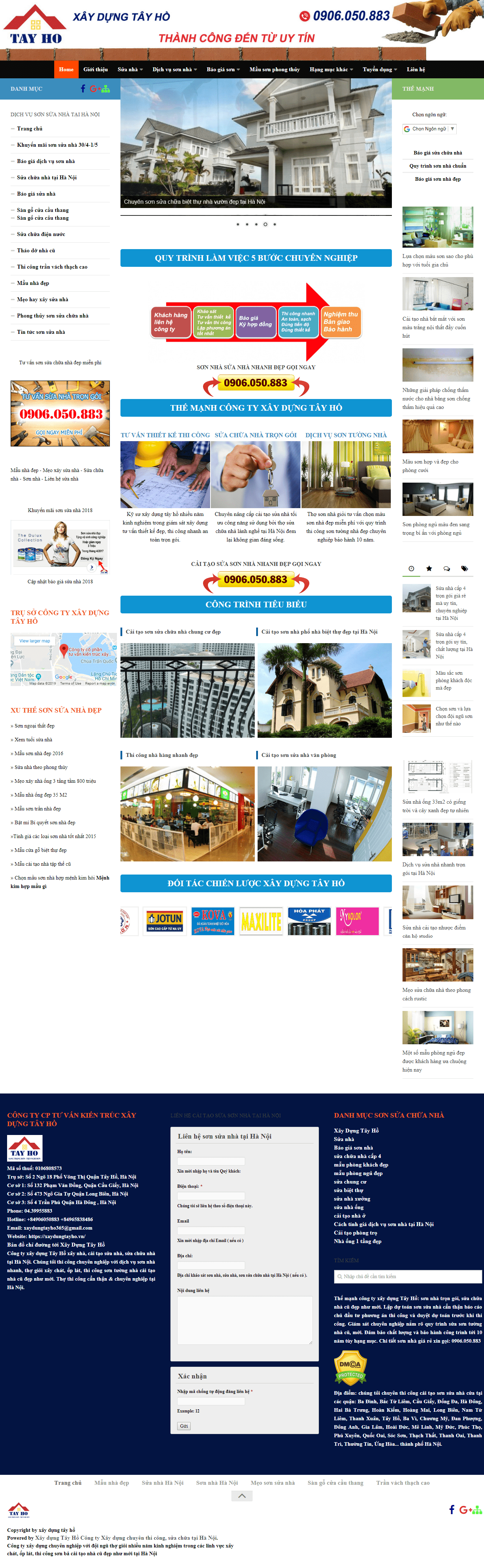 Thiết kế Web sửa nhà trọn gói xaydungtayho.vn