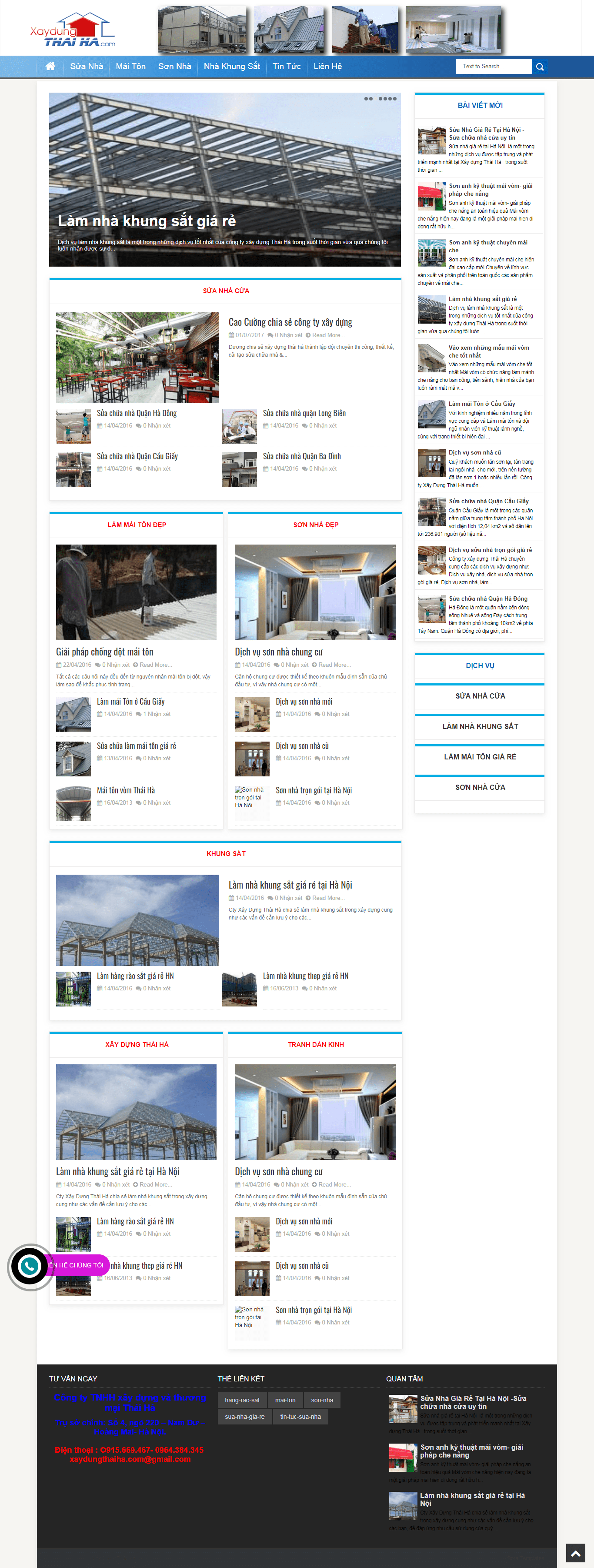 Thiết kế Web sửa nhà trọn gói xaydungthaiha.net