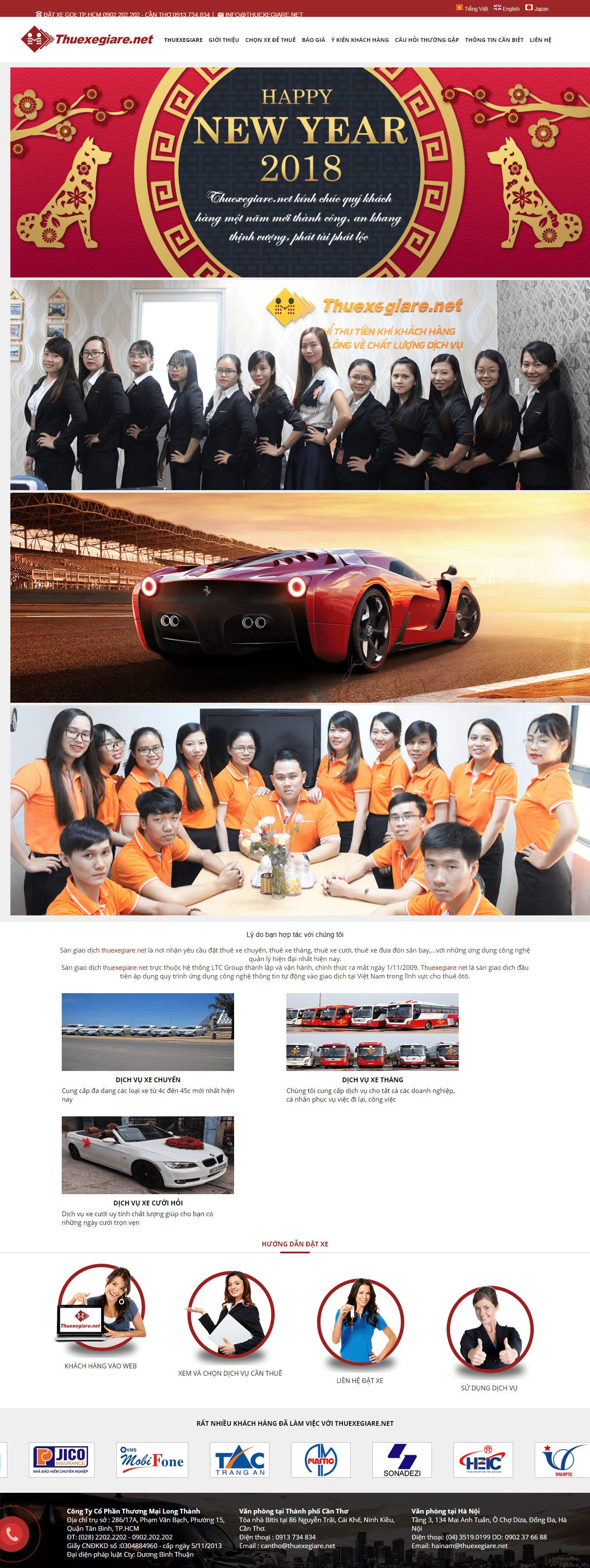 Thiết kế Web thuê xe thuexegiare.net