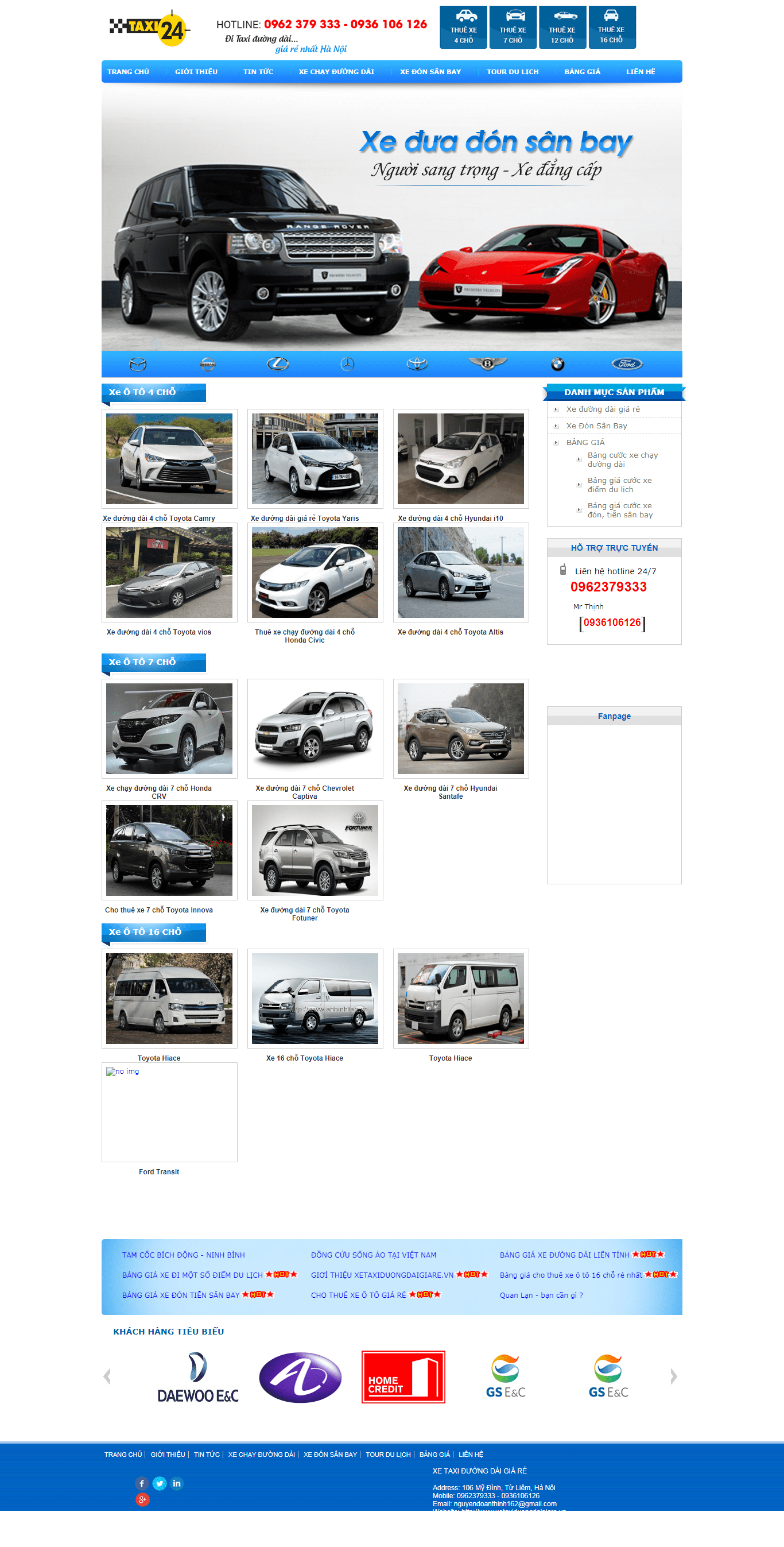 Thiết kế Web thuê xe xetaxiduongdaigiare.vn