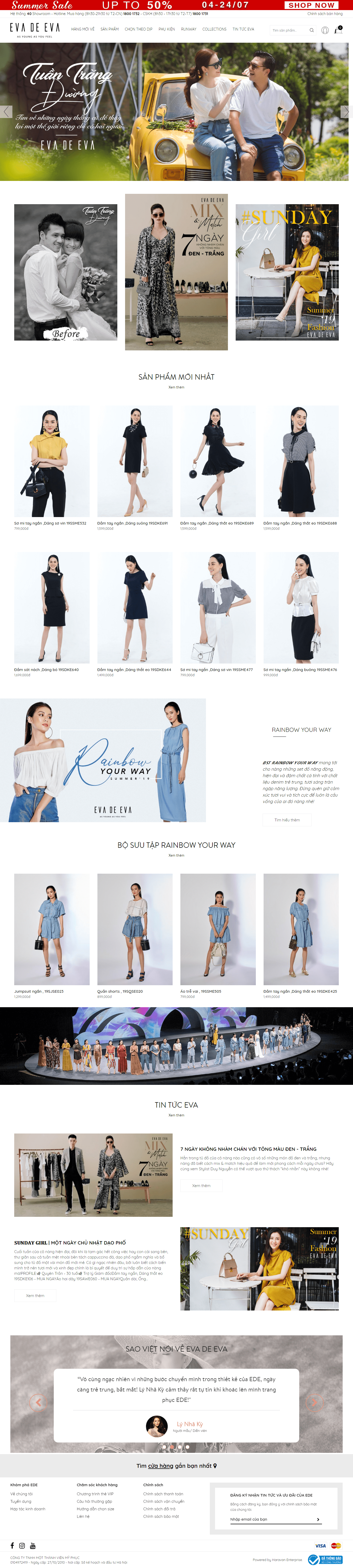 Thiết kế Web sản phẩm evadeeva.com.vn