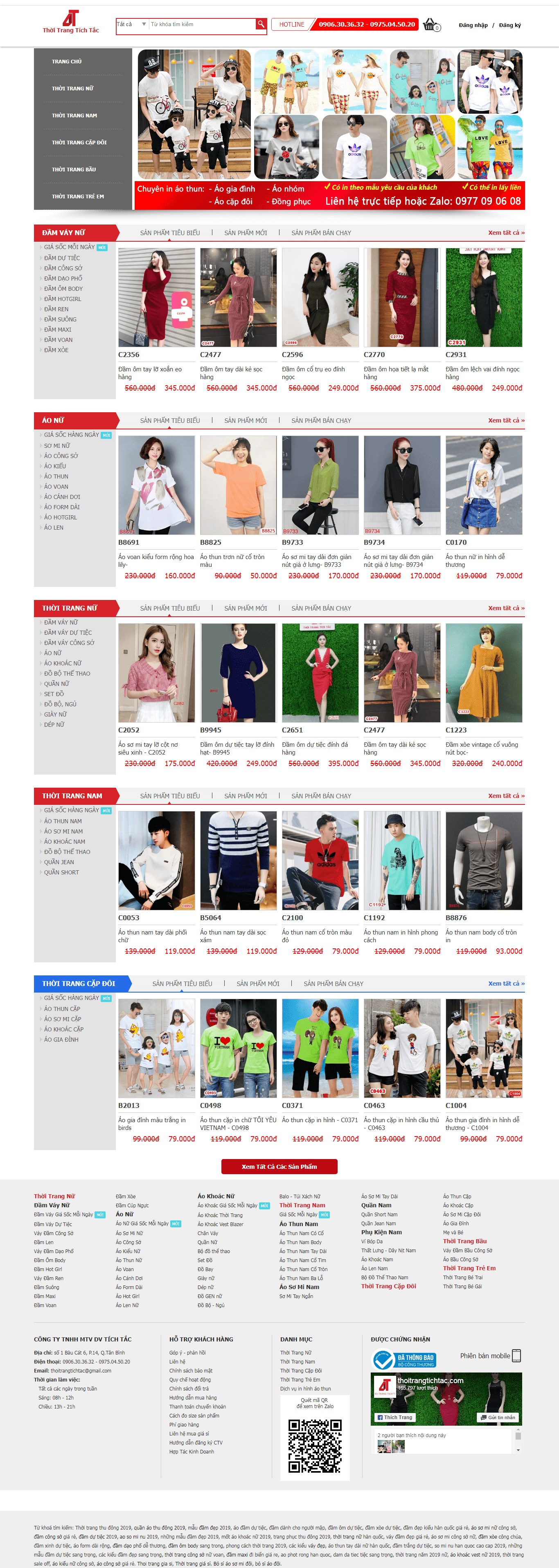 Thiết kế Web sản phẩm thoitrangtichtac.com