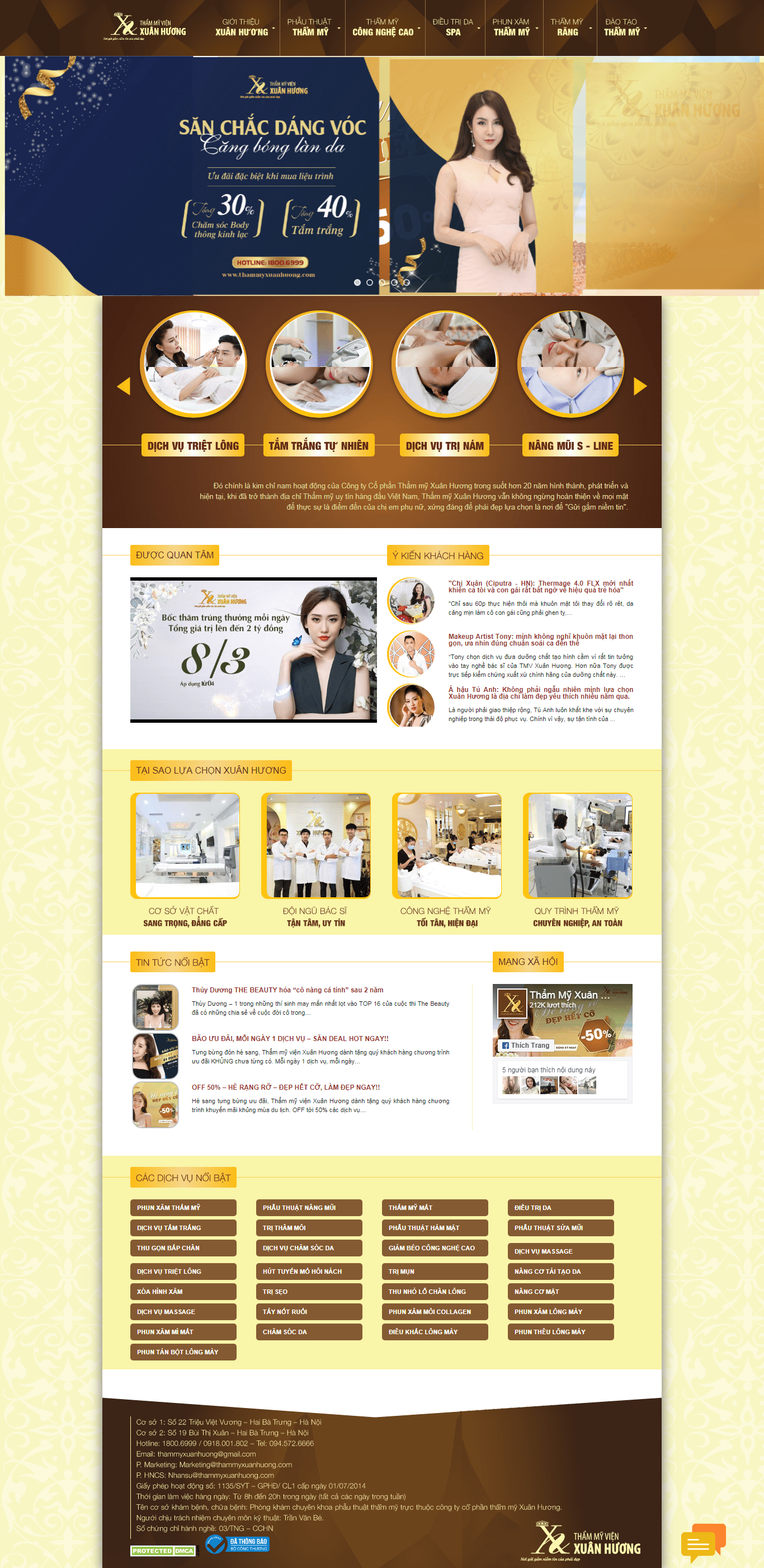 Thiết kế Web theo yêu cầu thammyxuanhuong.com