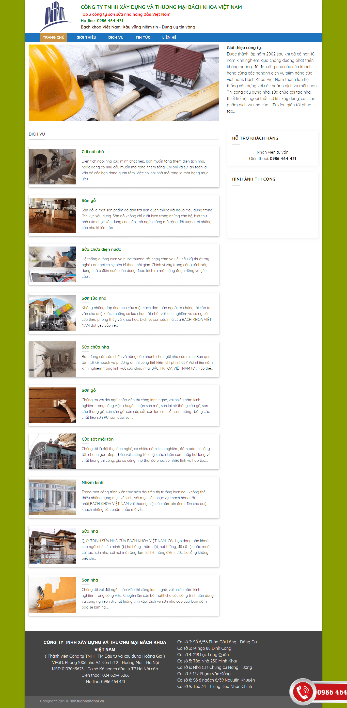 Thiết kế Web giới thiệu công ty sonsuanhahanoi.vn
