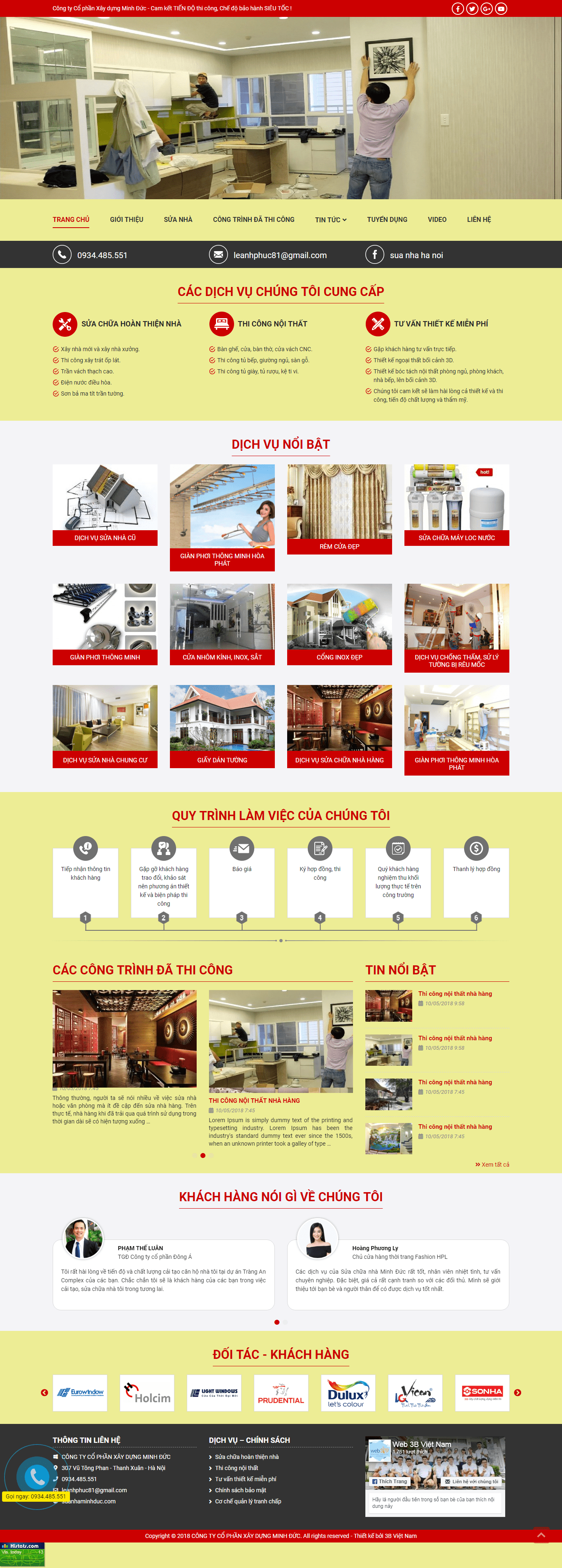 Thiết kế Web giới thiệu công ty suanhaminhduc.com