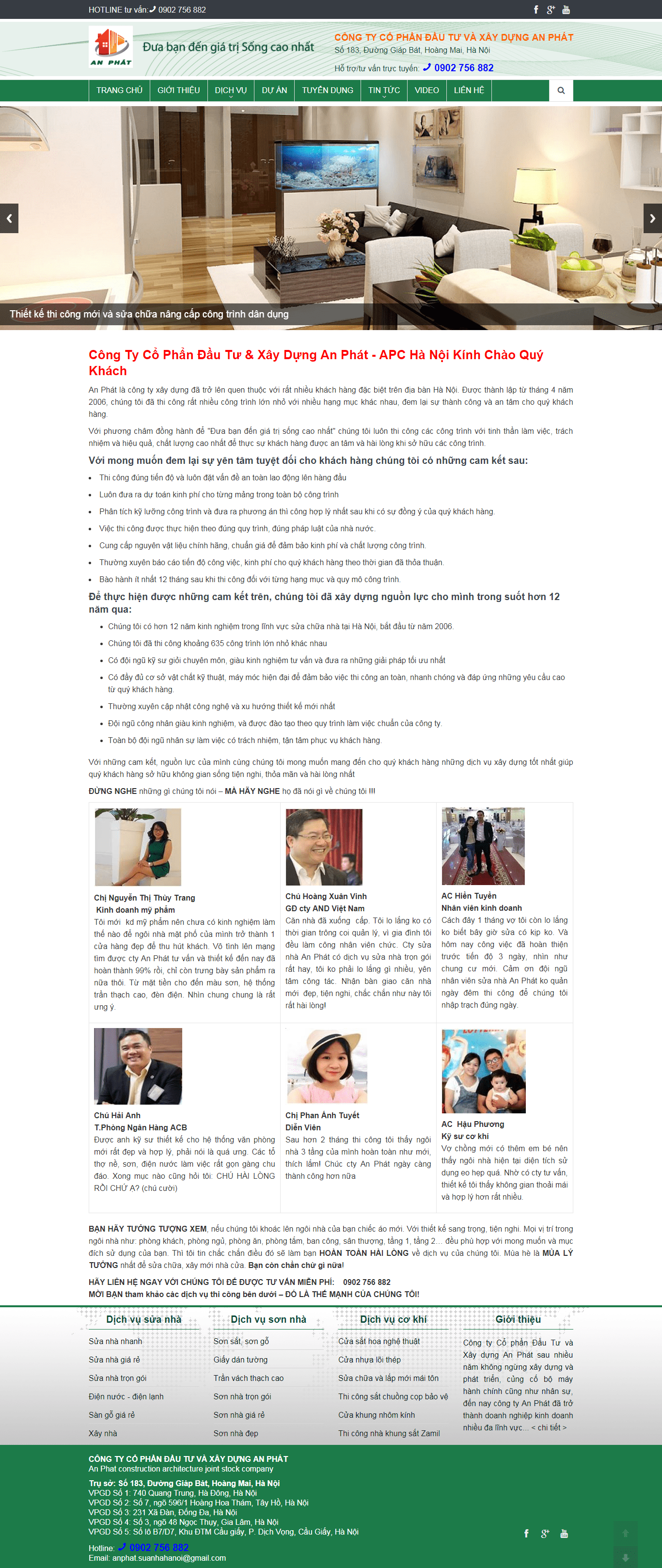 Thiết kế Web giới thiệu công ty suanhanhanh.net.vn