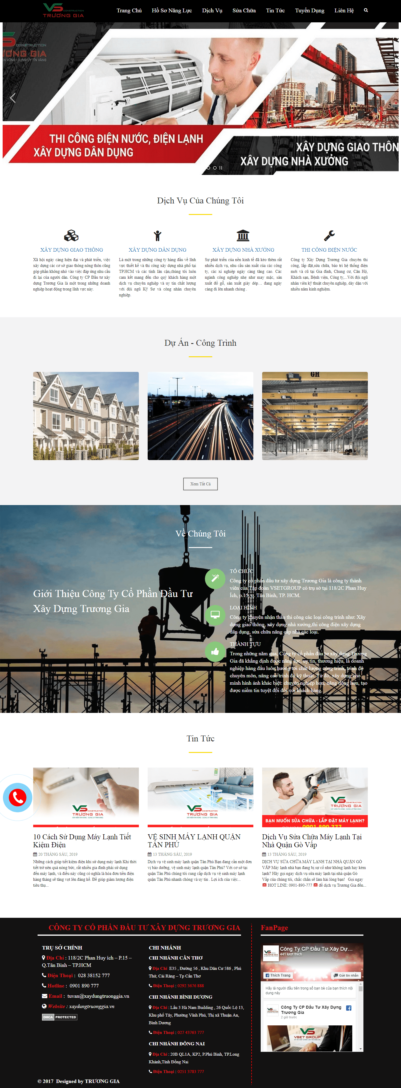 Thiết kế Web giới thiệu công ty xaydungtruonggia.vn